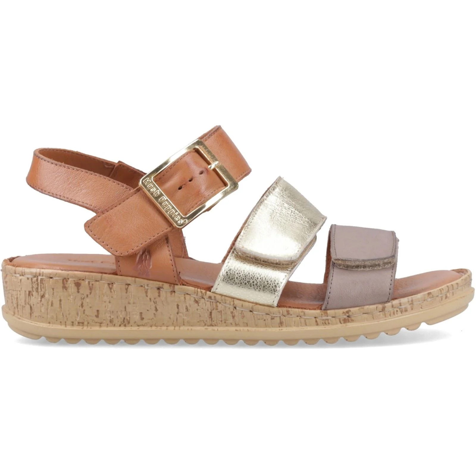 Hush Puppies Eliana Sandal Leather Women's Gold Sandals - Image 5
