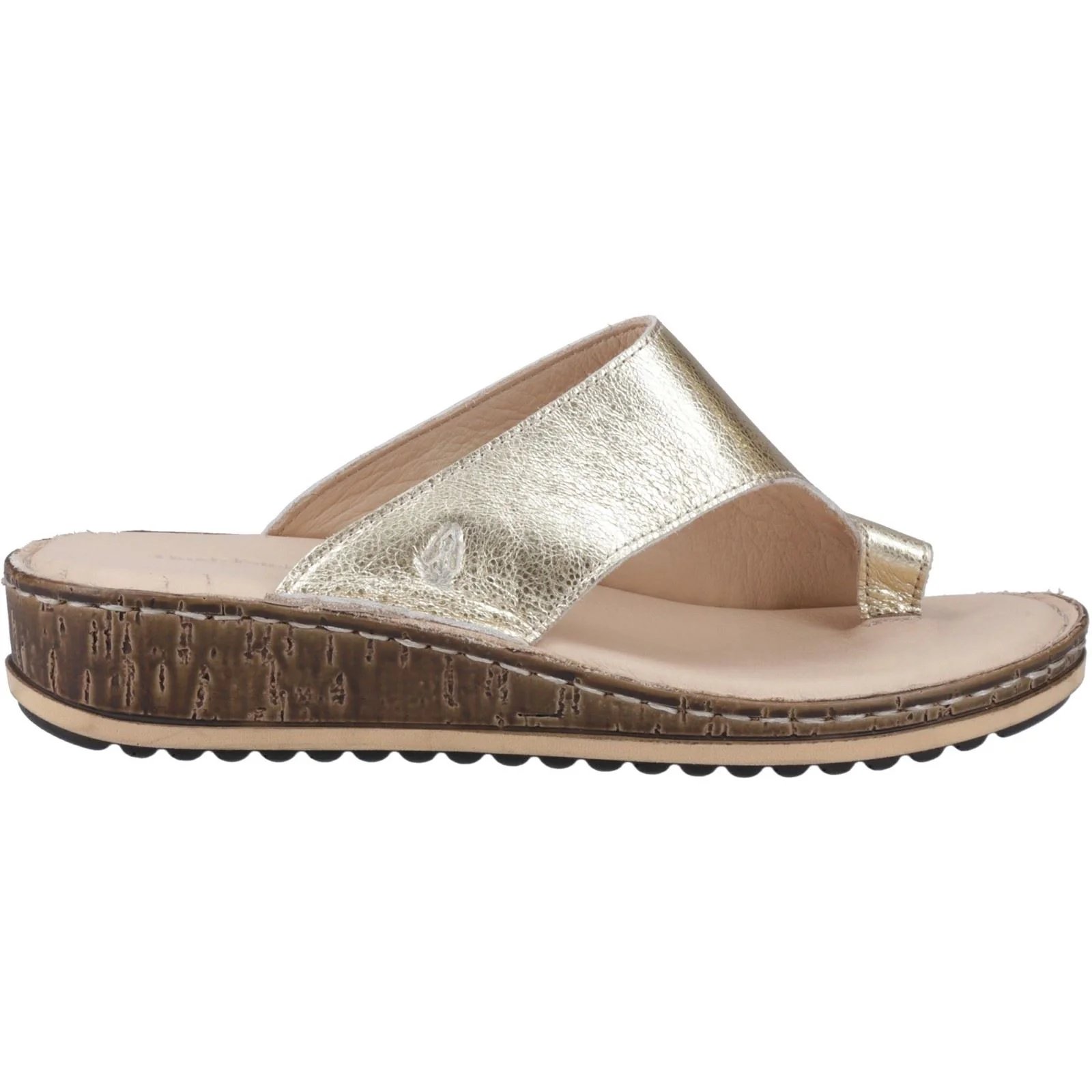 Hush Puppies Elissa Toepost Suede Women's Gold Sandals - Image 5