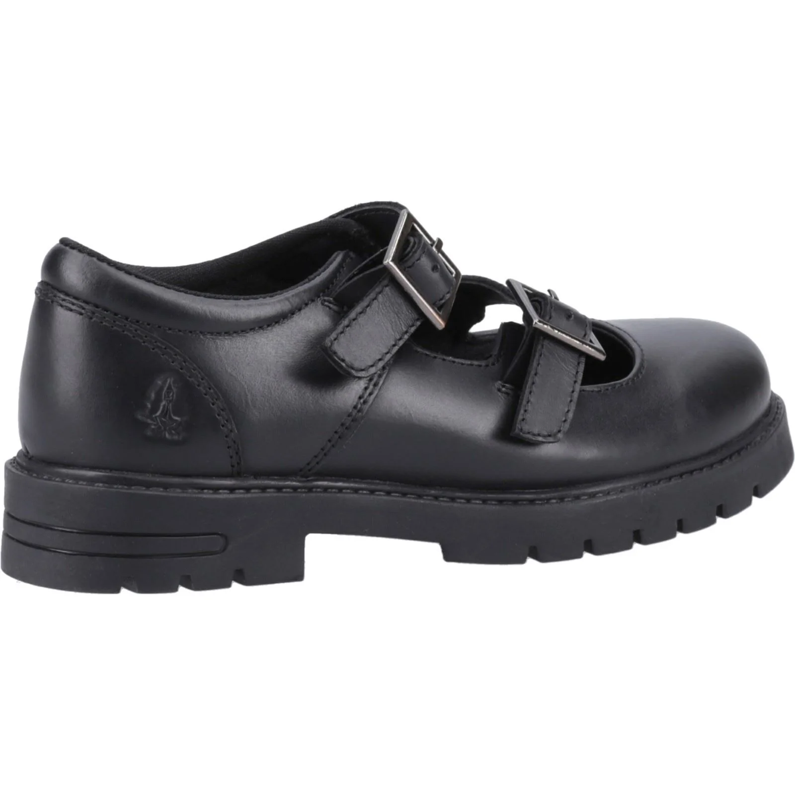 Hush Puppies Ella Leather Youth Black Shoes - Image 2