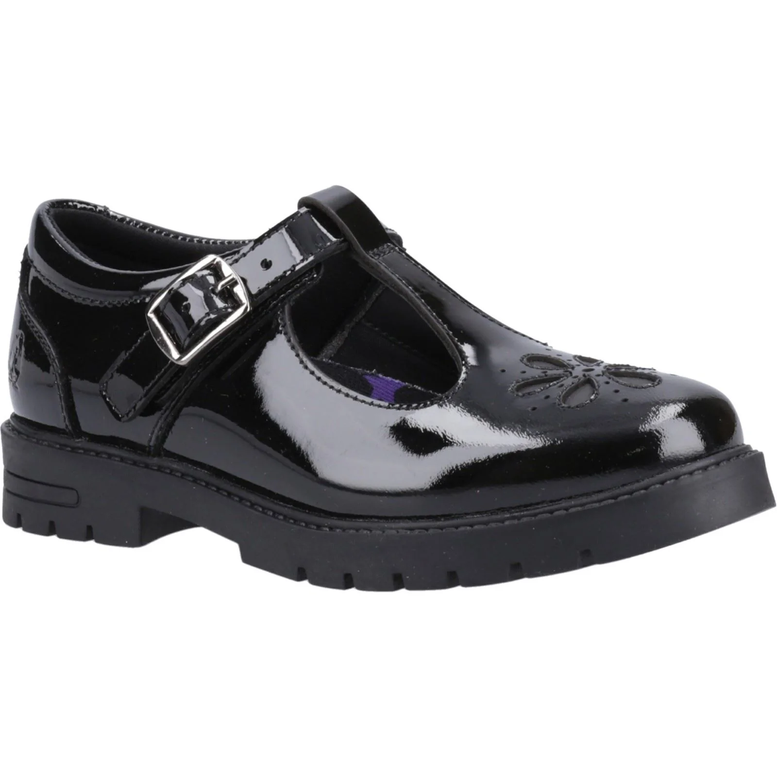 Hush Puppies Fiona Patent Leather Youth Black Shoes