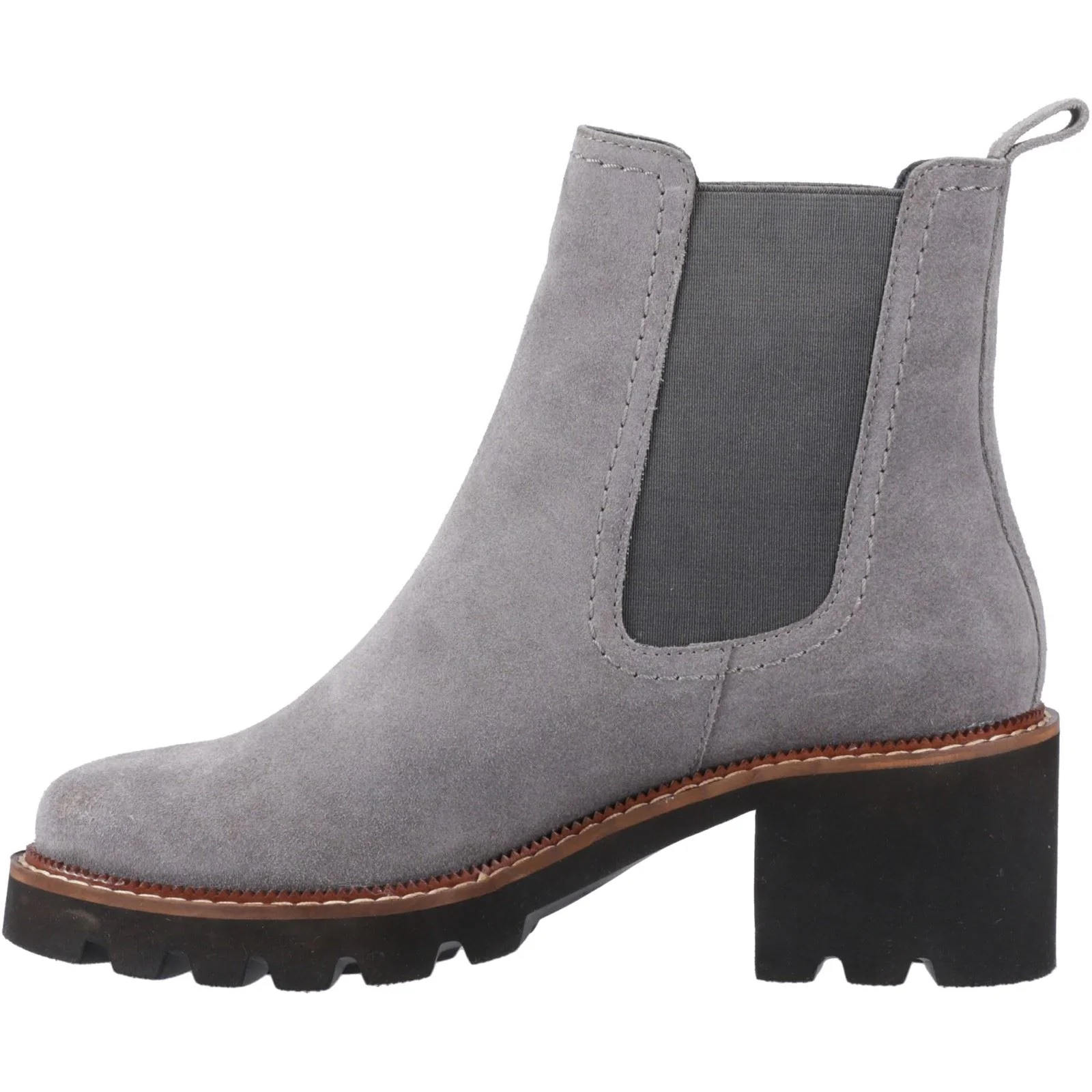 Hush Puppies Gaia Leather Women's Grey Heeled Chelsea Boots - Image 4
