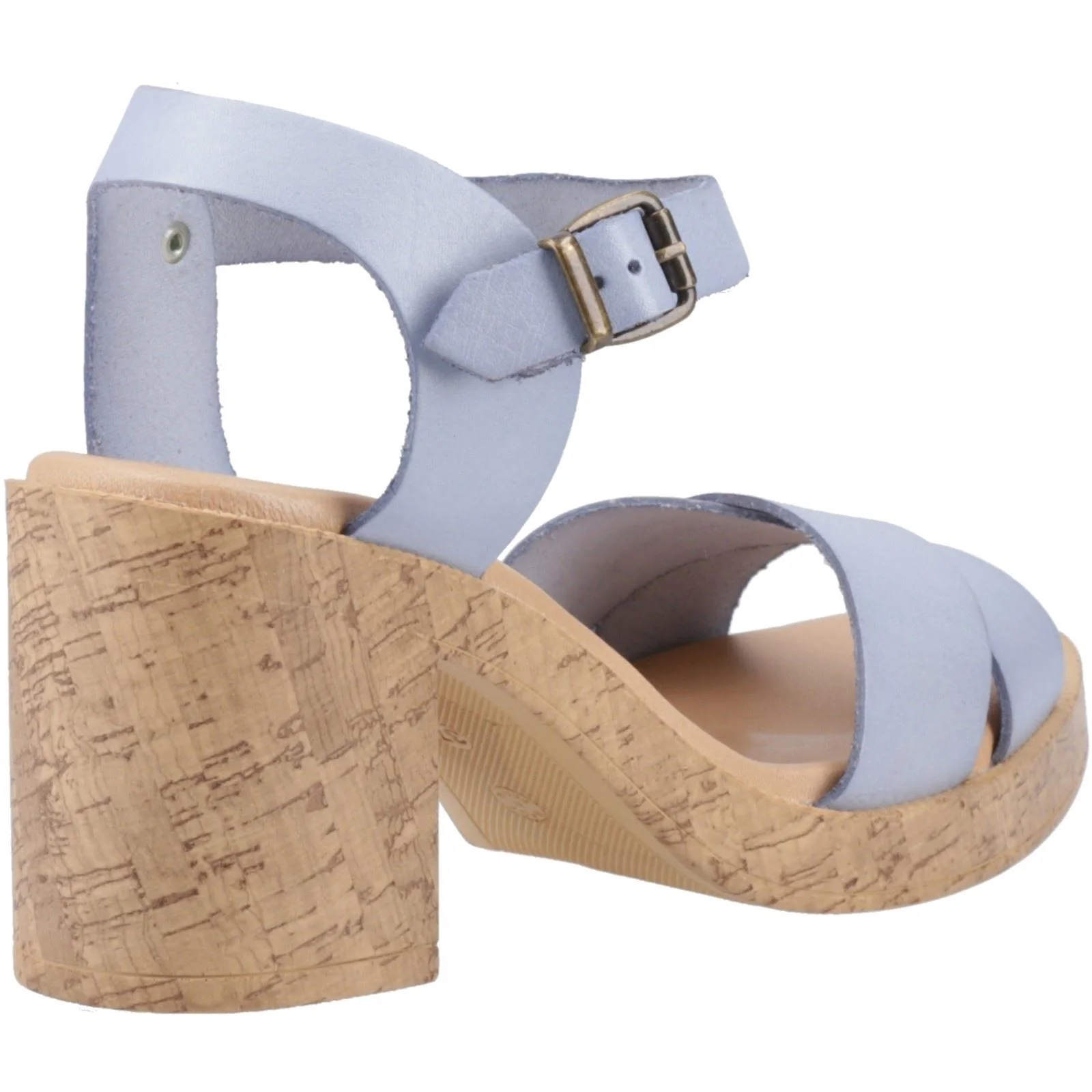 Hush Puppies Georgia Cork Leather Women's Blue Sandals - Image 2