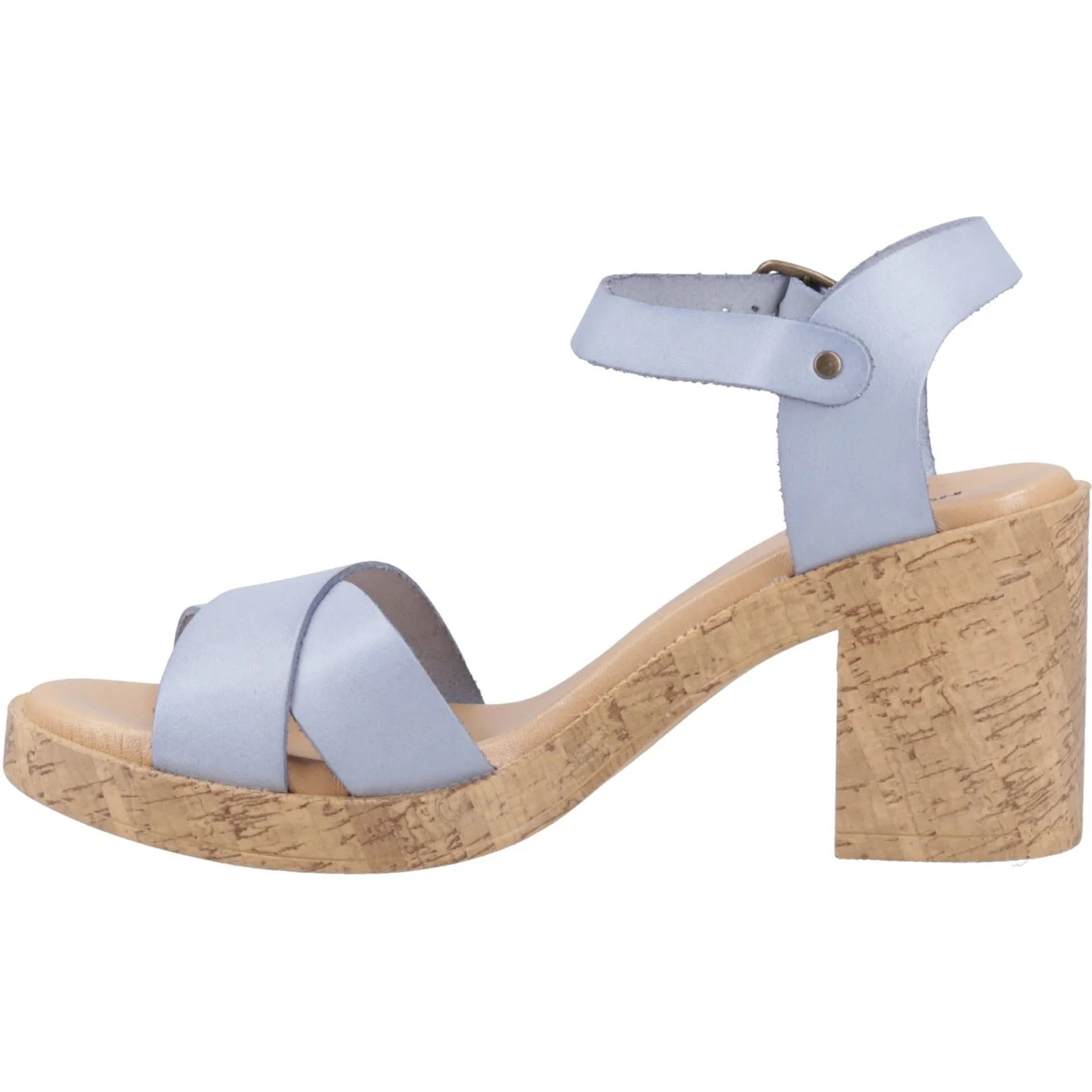 Hush Puppies Georgia Cork Leather Women's Blue Sandals - Image 4
