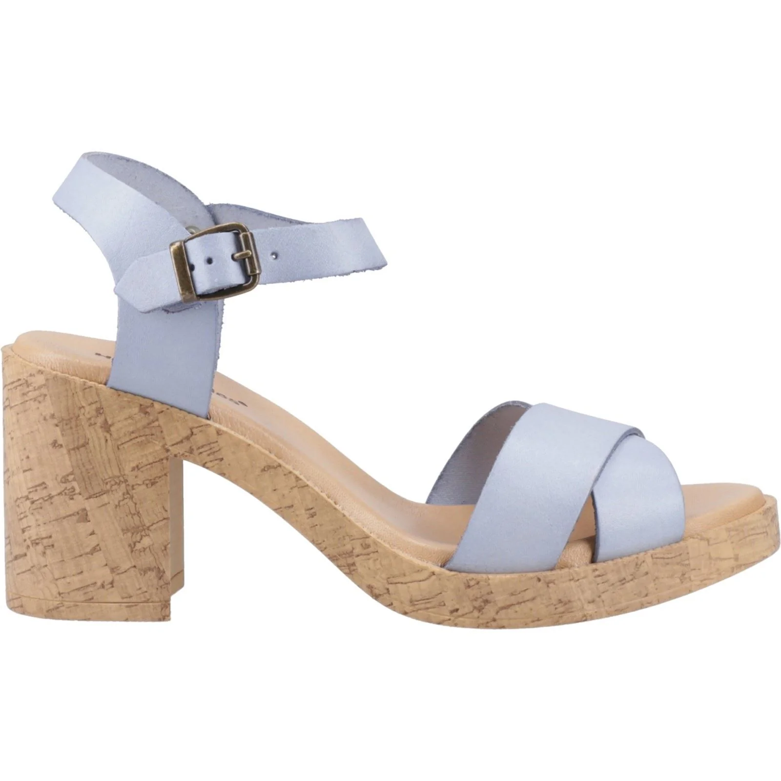 Hush Puppies Georgia Cork Leather Women's Blue Sandals - Image 5