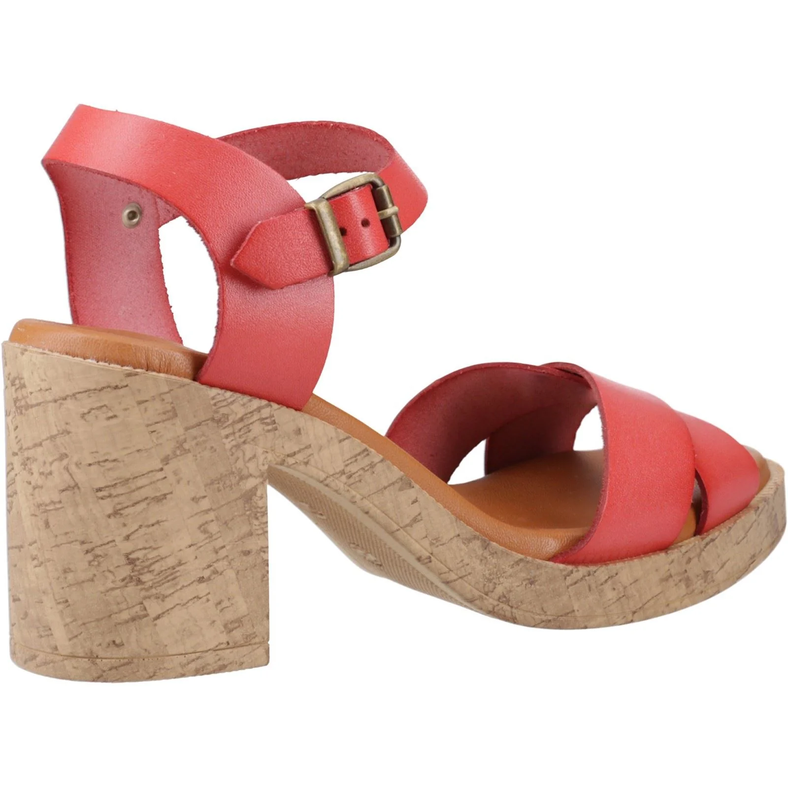 Hush Puppies Georgia Cork Leather Women's Coral Sandals - Image 2