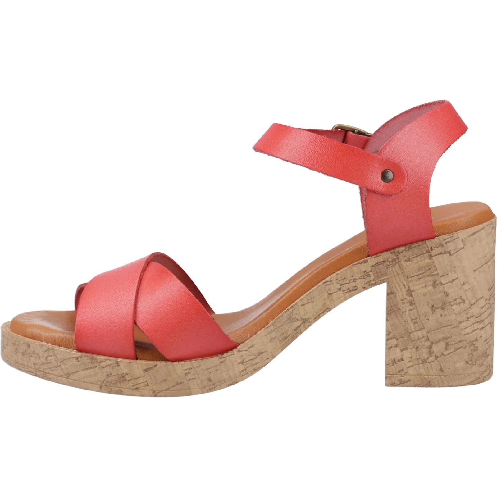 Hush Puppies Georgia Cork Leather Women's Coral Sandals - Image 4