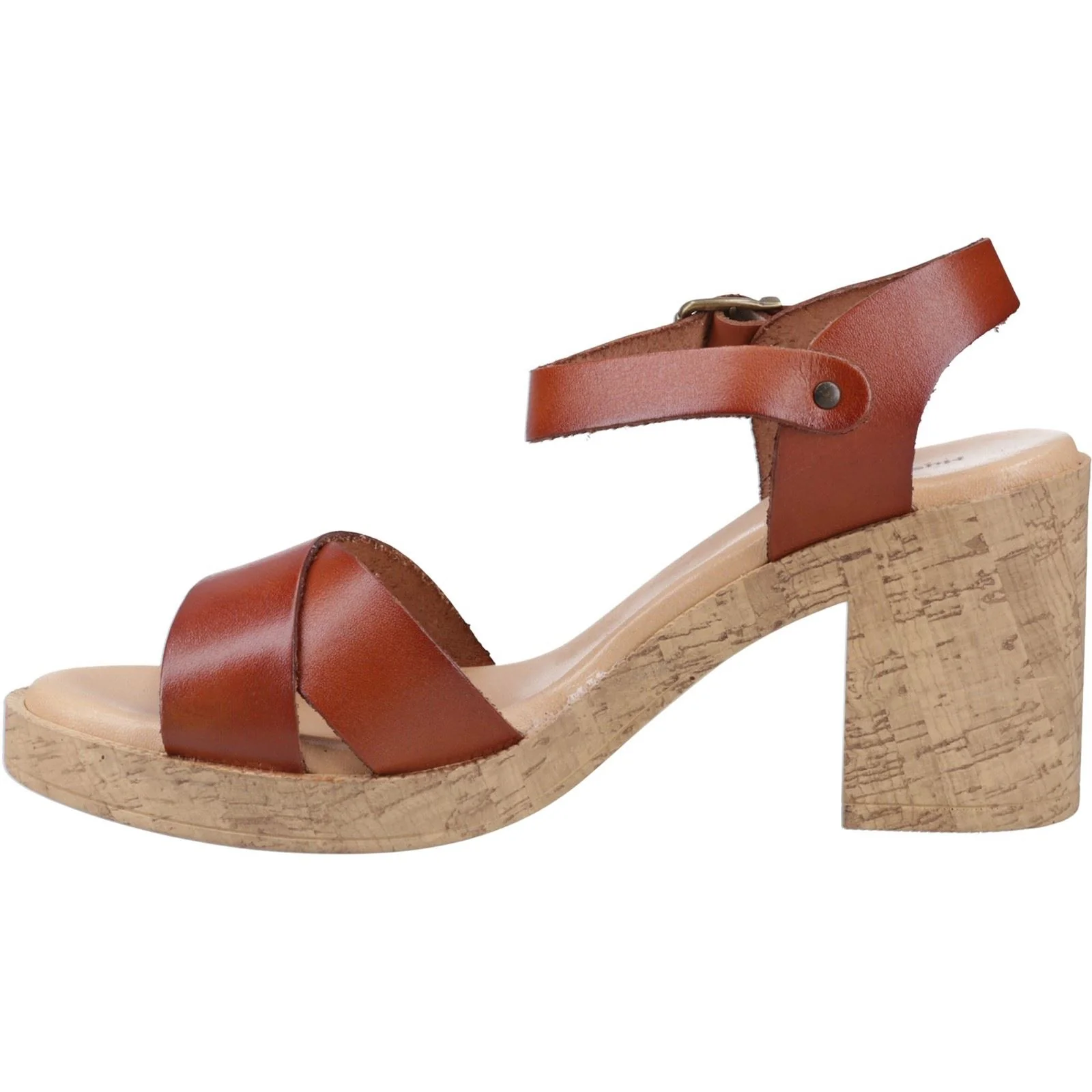 Hush Puppies Georgia Cork Leather Women's Tan Sandals - Image 4