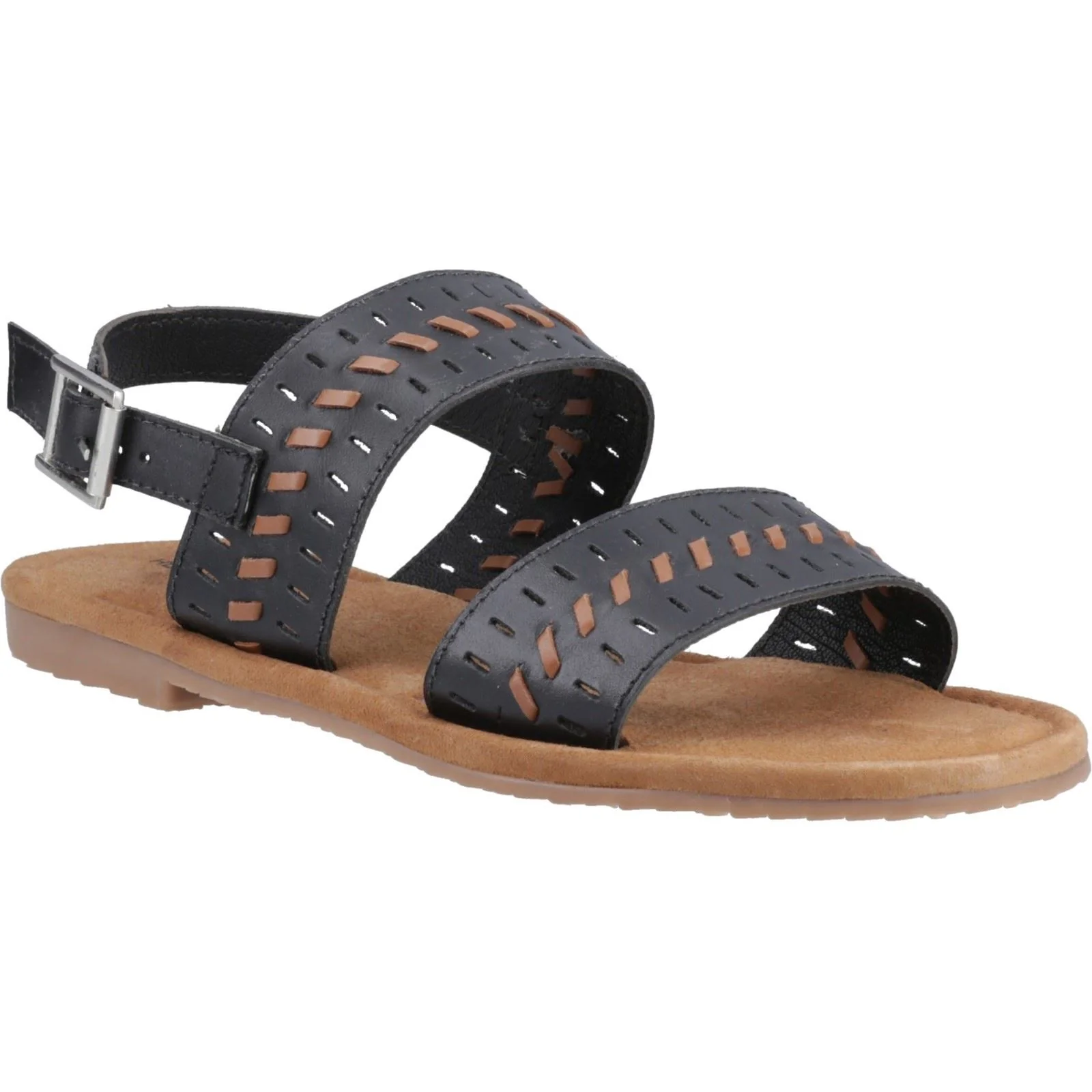 Hush Puppies Hadley Leather Women's Black Sandals