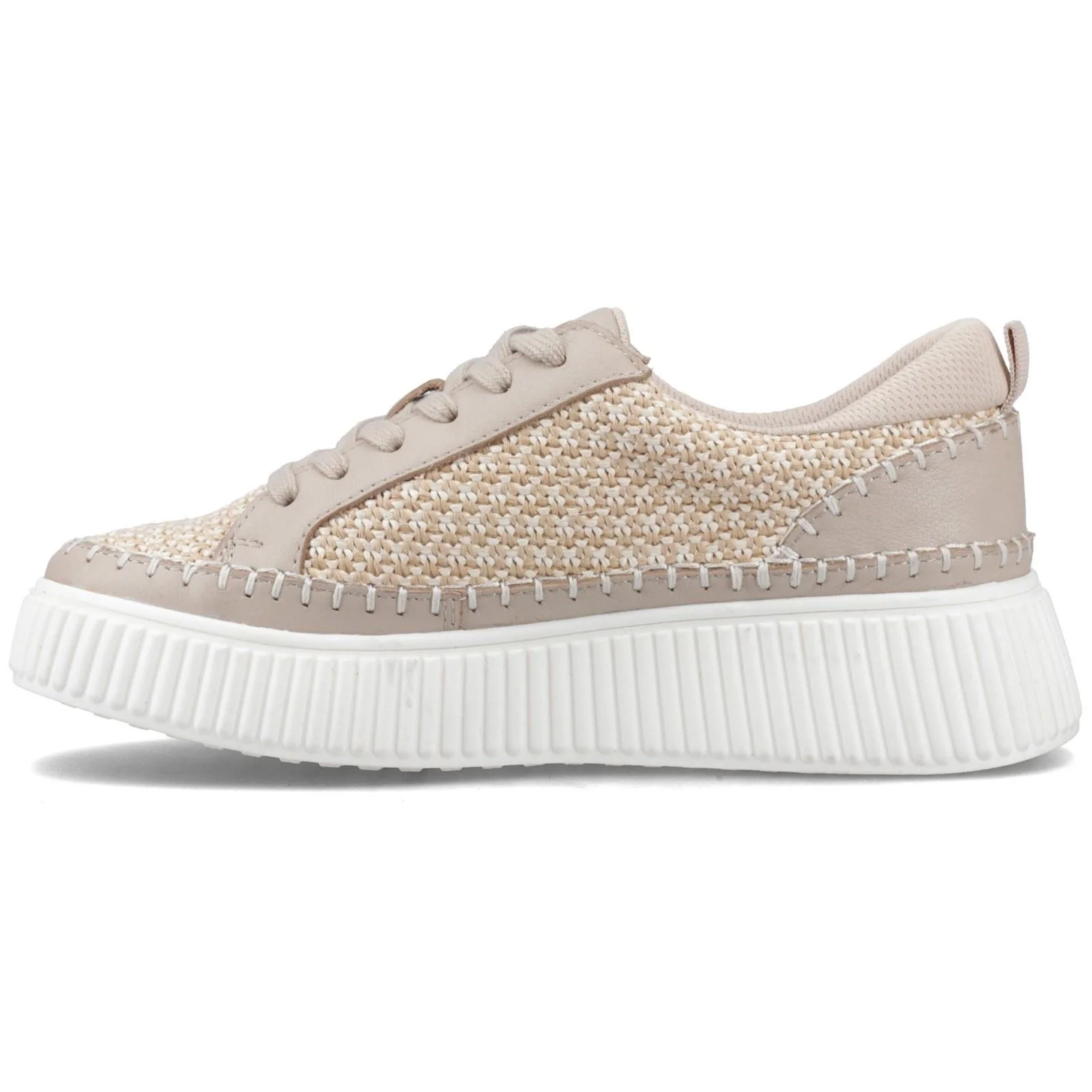Hush Puppies Haisley Woven Textile Women's Taupe Standard Trainers - Image 4