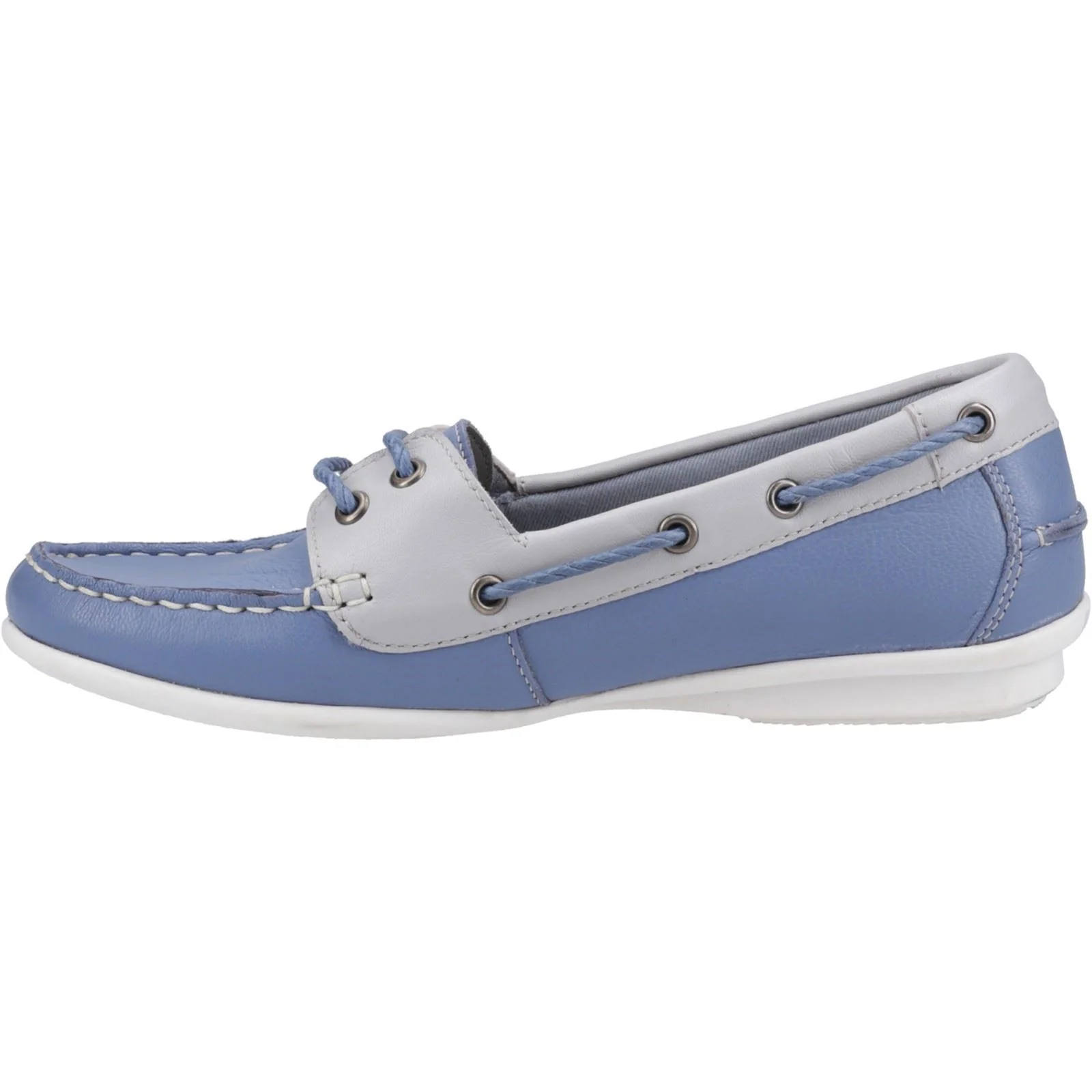 Hush Puppies Irene Leather Women's Blue Boat Shoes - Image 4