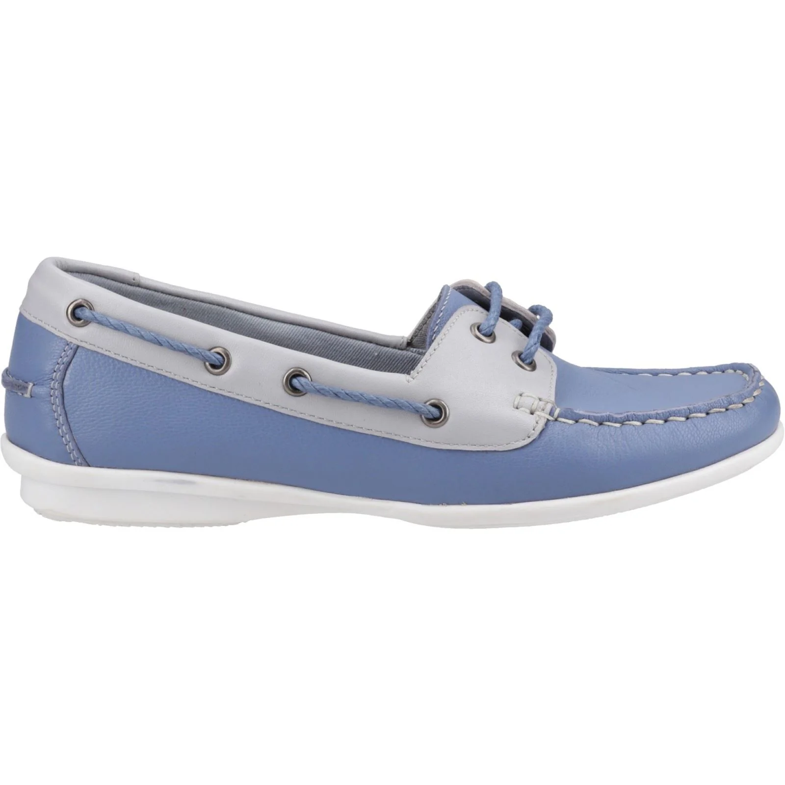 Hush Puppies Irene Leather Women's Blue Boat Shoes - Image 5