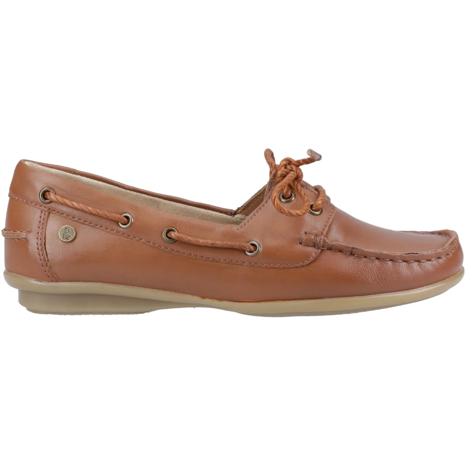 Hush Puppies Irene Leather Women's Tan Boat Shoes - Image 5