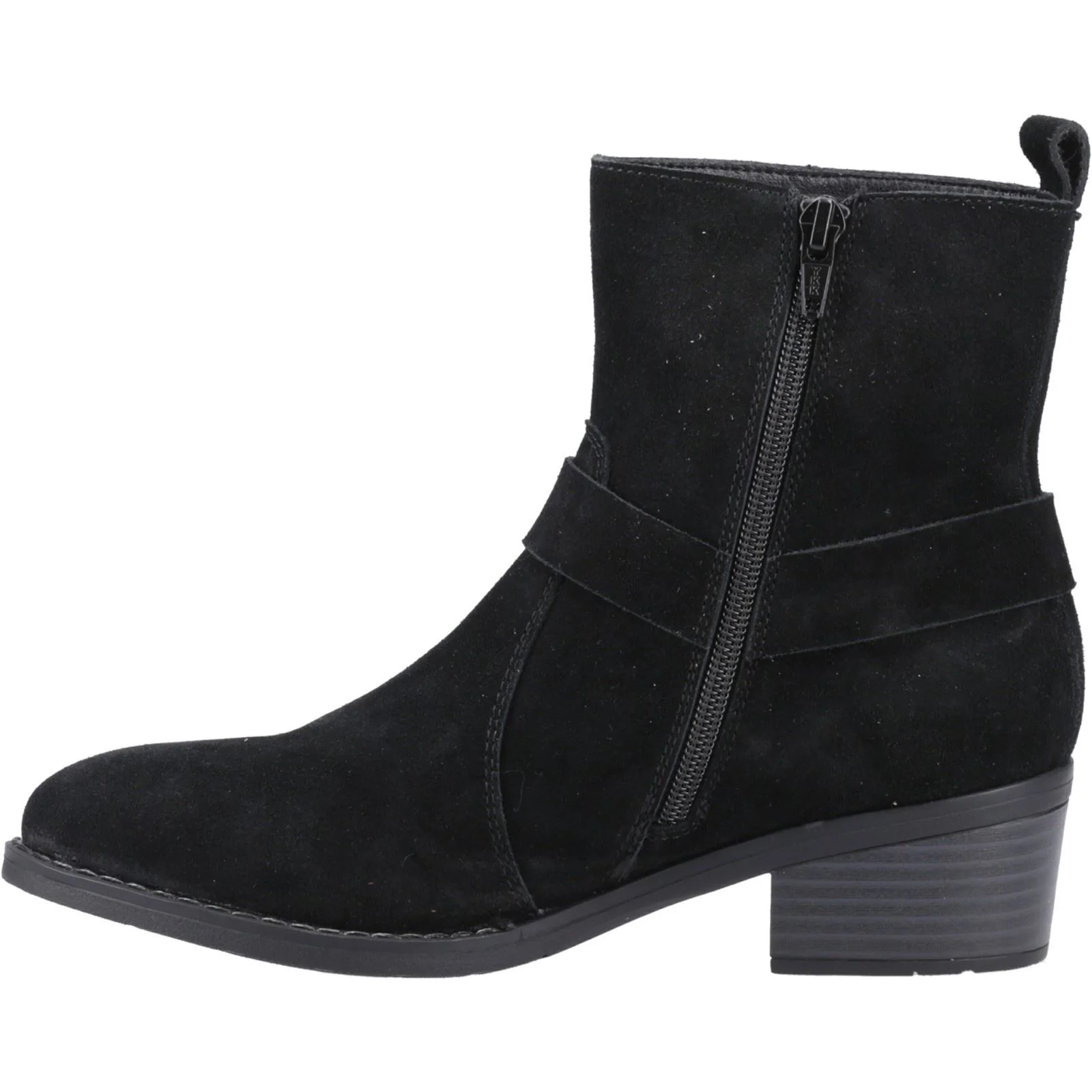 Hush Puppies Iria Suede Women's Black Heeled Ankle Boots - Image 3