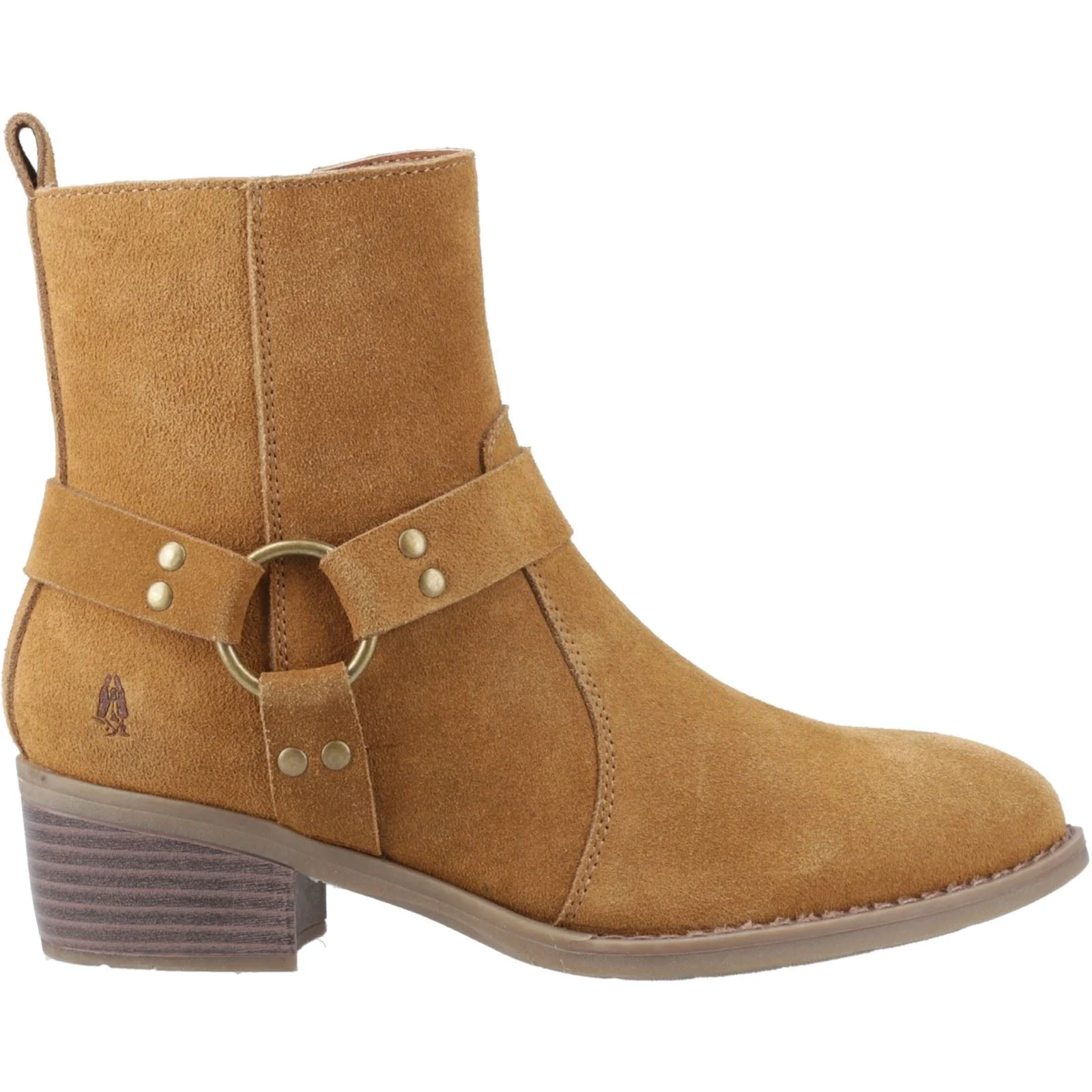 Hush Puppies Iria Suede Women's Tan Heeled Ankle Boots - Image 4