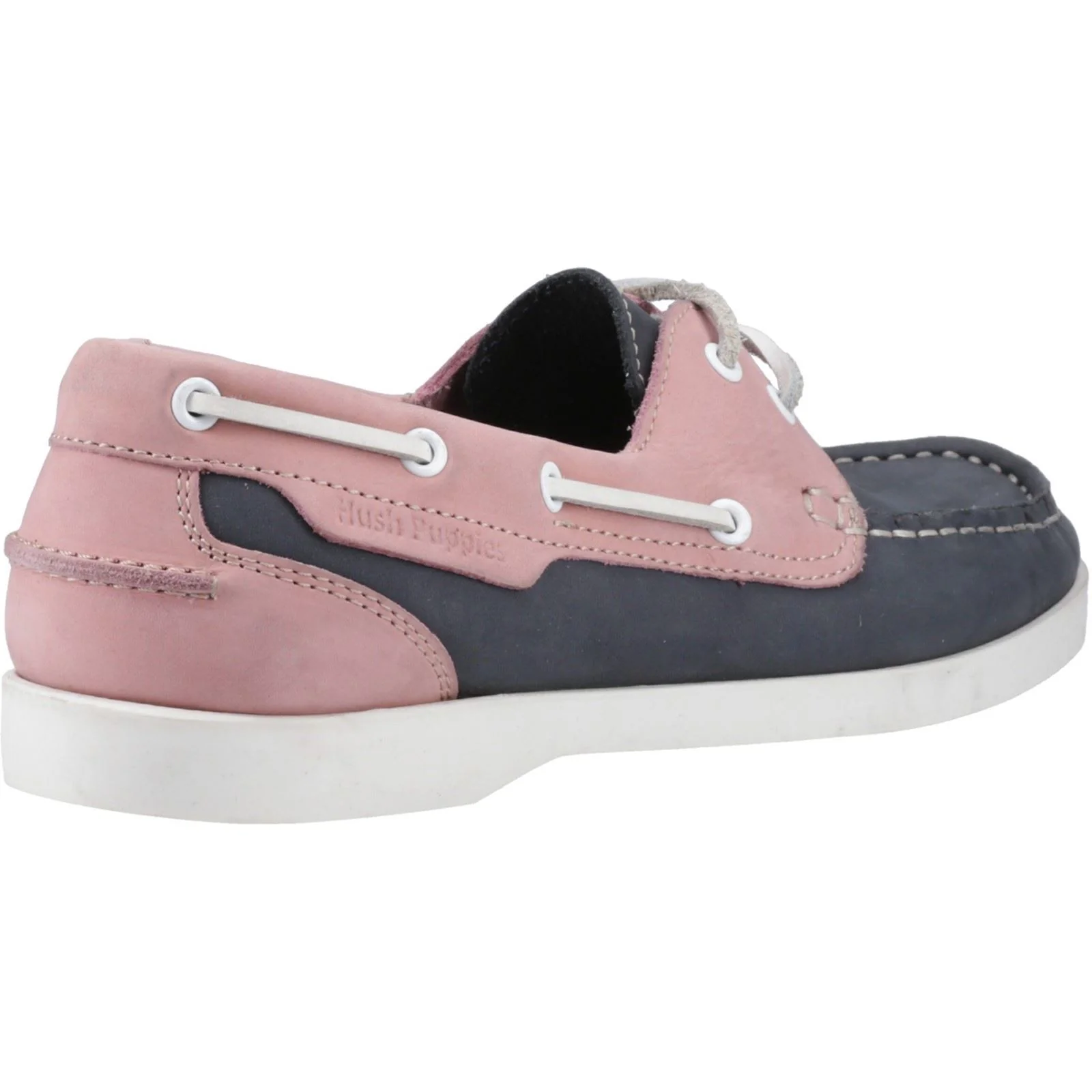 Hush Puppies Isabel Leather Women's Navy/Pink Boat Shoes - Image 2