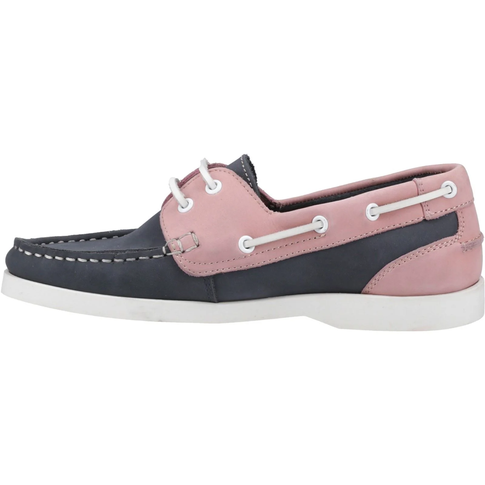 Hush Puppies Isabel Leather Women's Navy/Pink Boat Shoes - Image 4