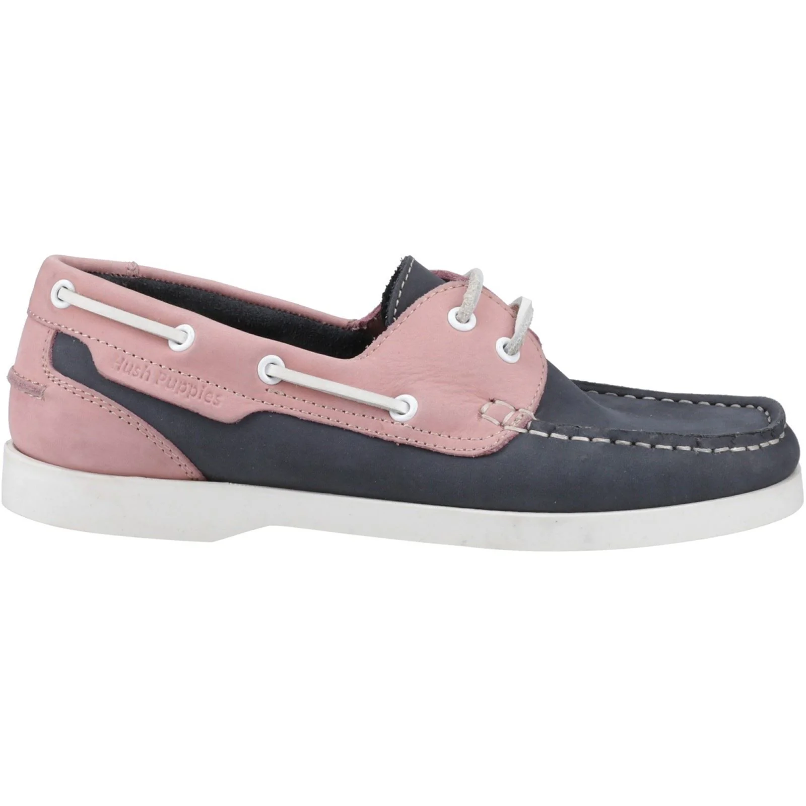 Hush Puppies Isabel Leather Women's Navy/Pink Boat Shoes - Image 5