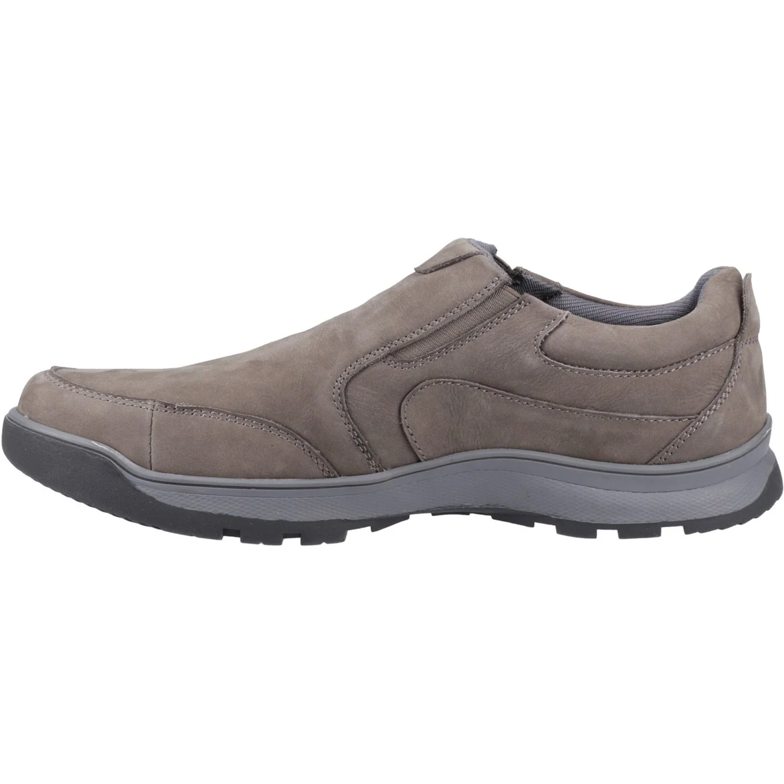 Hush Puppies Jasper Leather Men's Grey Nubuck Moccasins Shoes - Image 4