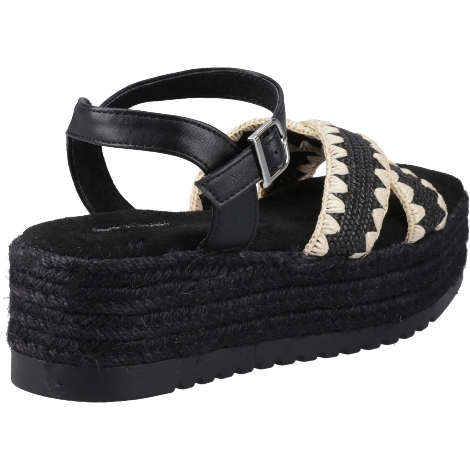 Hush Puppies Jemma Espadrille Polyurethane Women's Black Sandals - Image 2