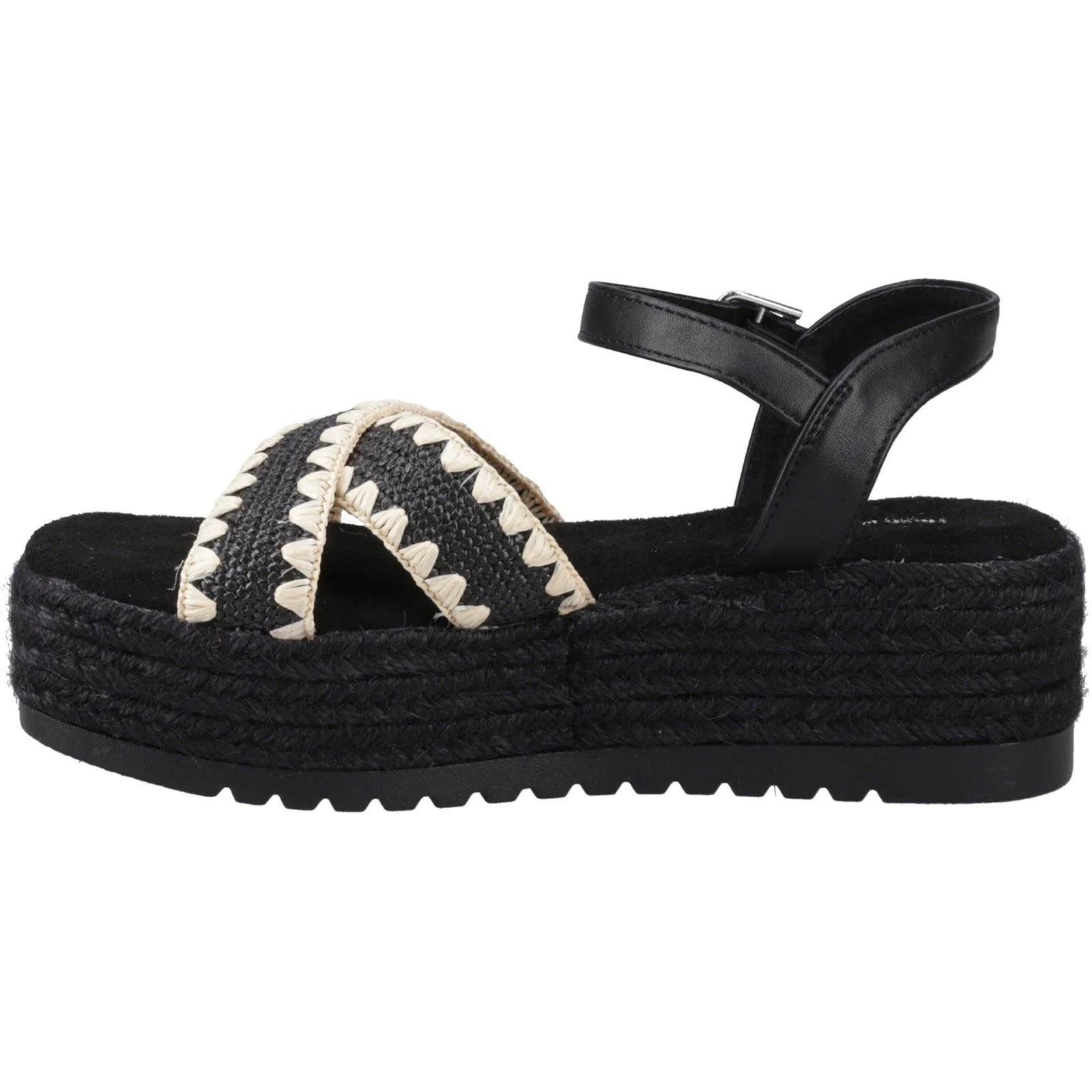 Hush Puppies Jemma Espadrille Polyurethane Women's Black Sandals - Image 4