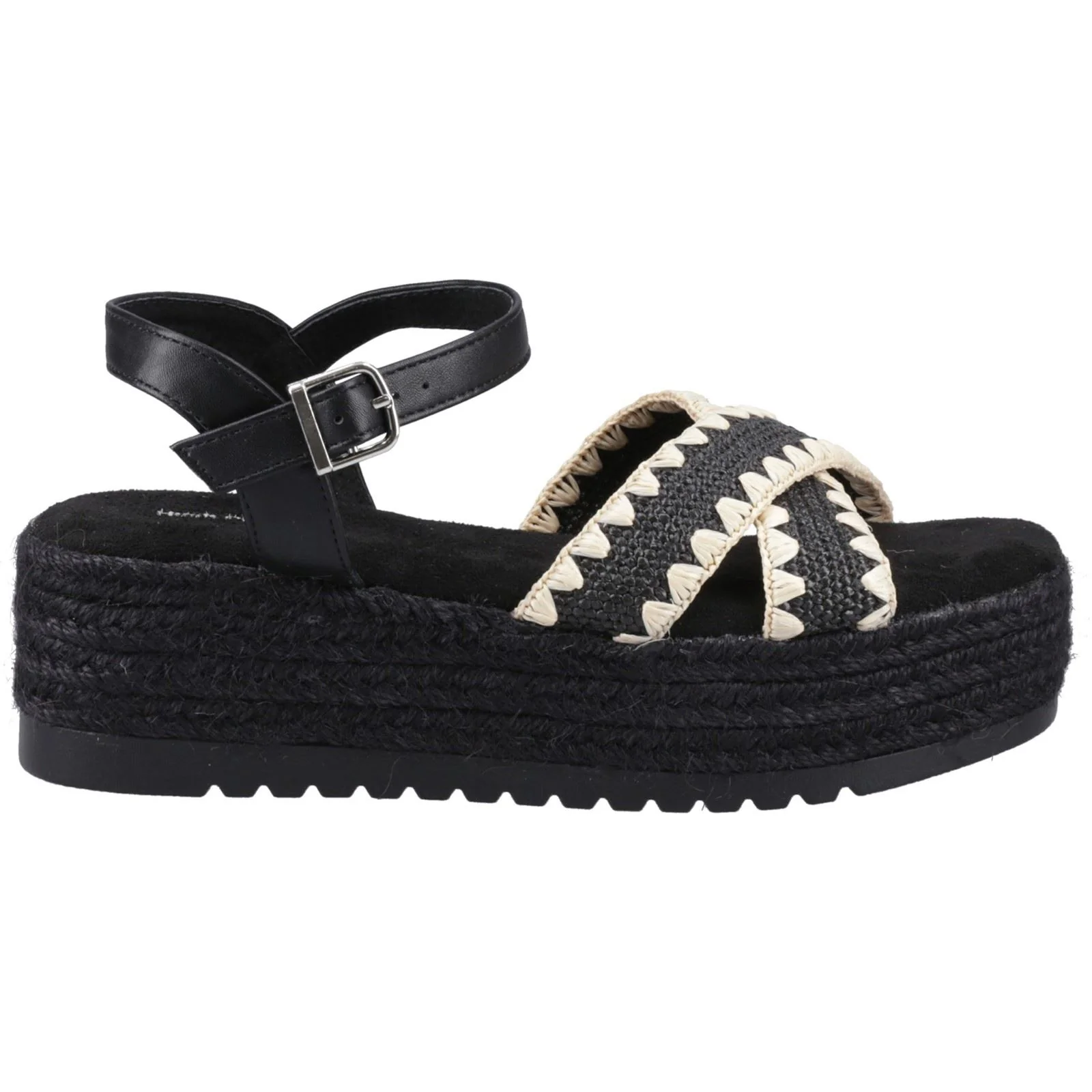 Hush Puppies Jemma Espadrille Polyurethane Women's Black Sandals - Image 5