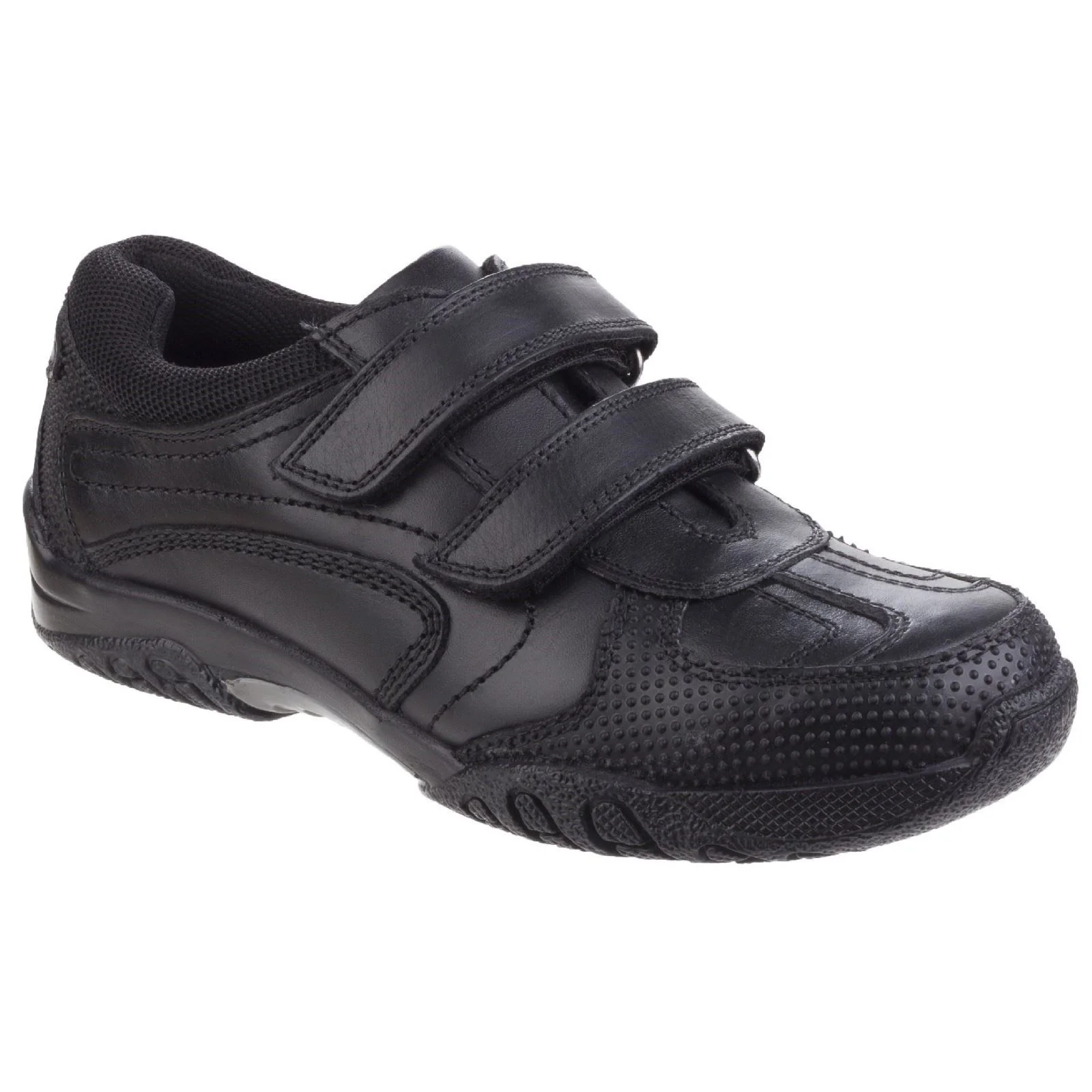 Hush Puppies Jezza Youth Boys Black Leather Loafers