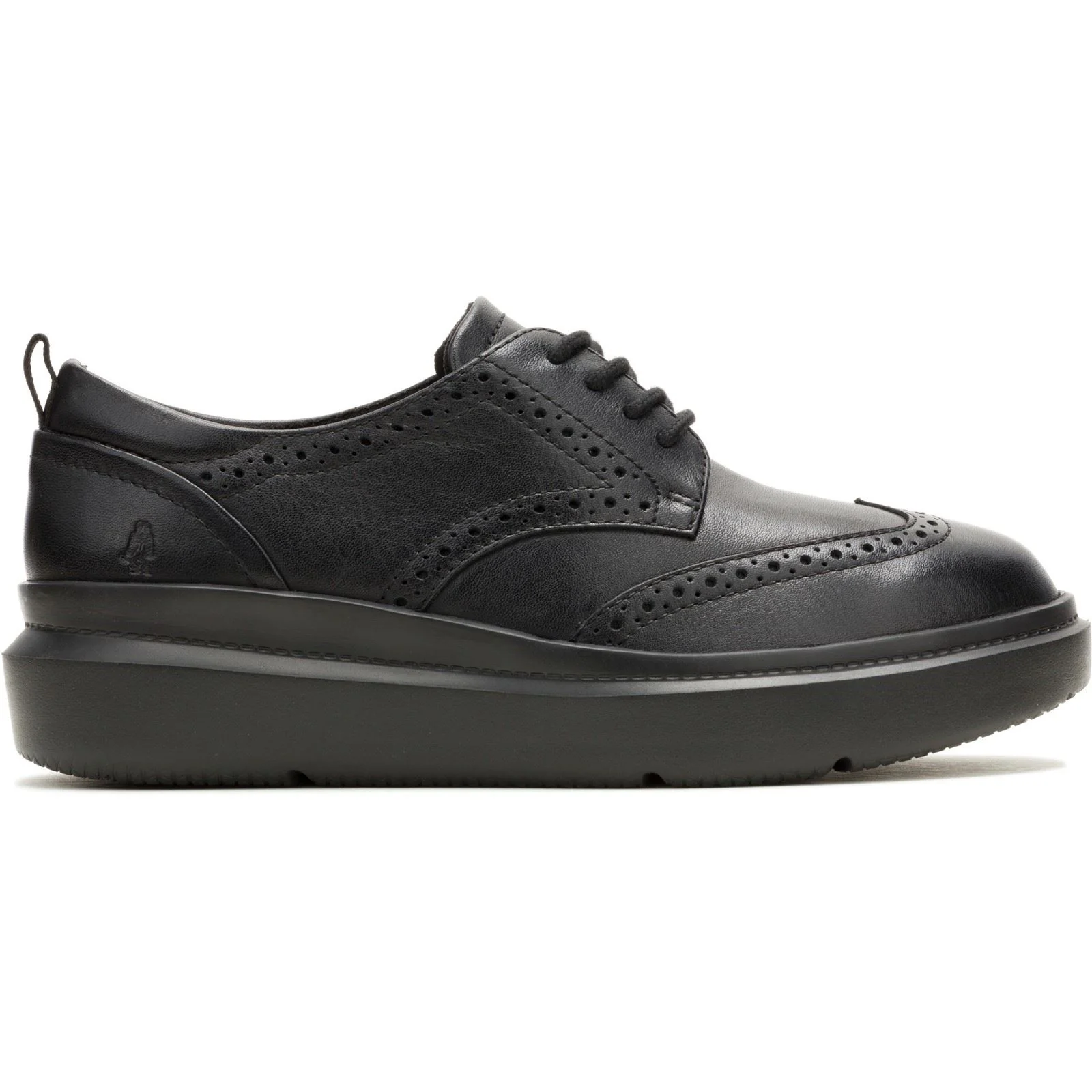 Hush Puppies Joy Leather Women's Black/Black Brogues Shoes - Image 6
