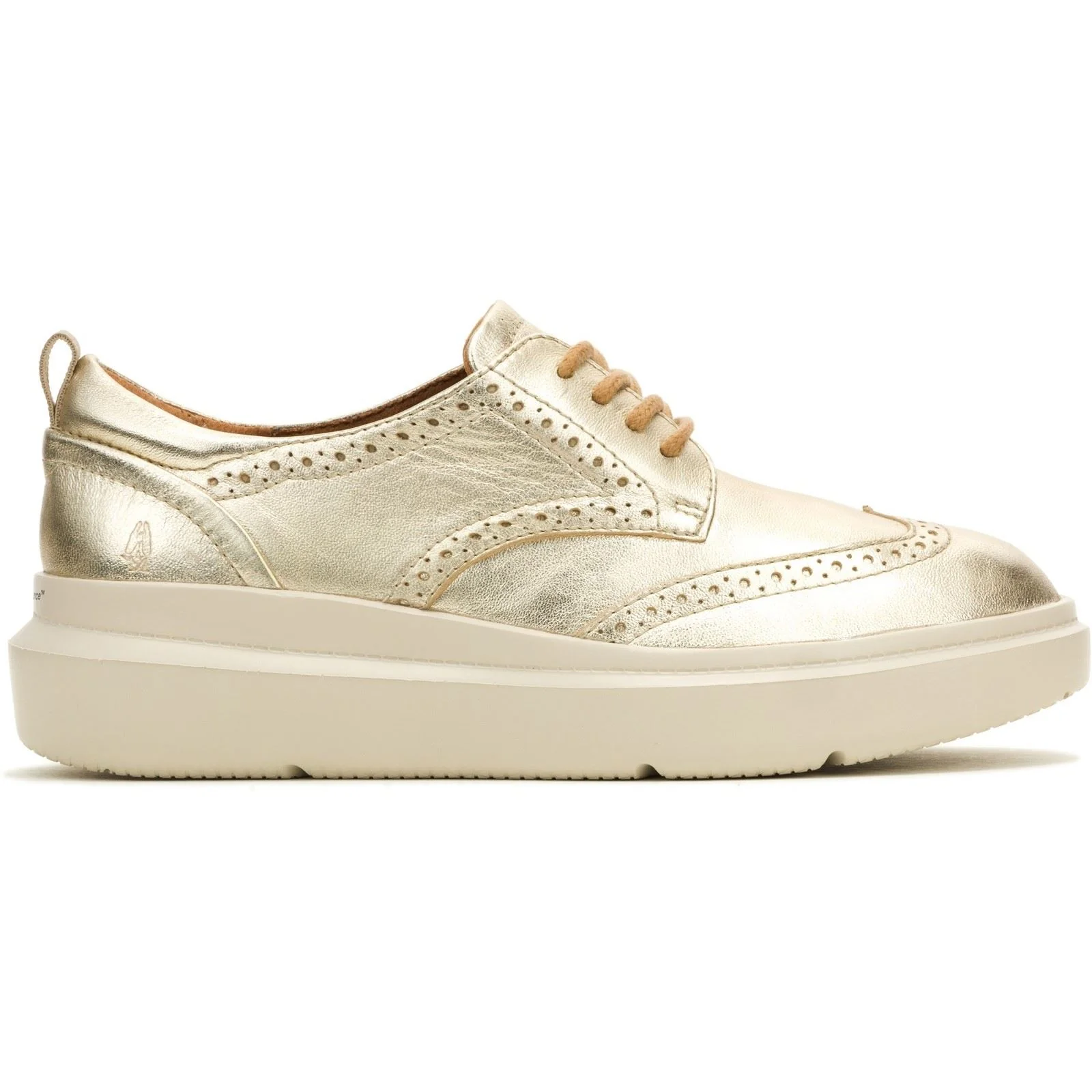 Hush Puppies Joy Leather Women's Champagne Brogues Shoes - Image 6