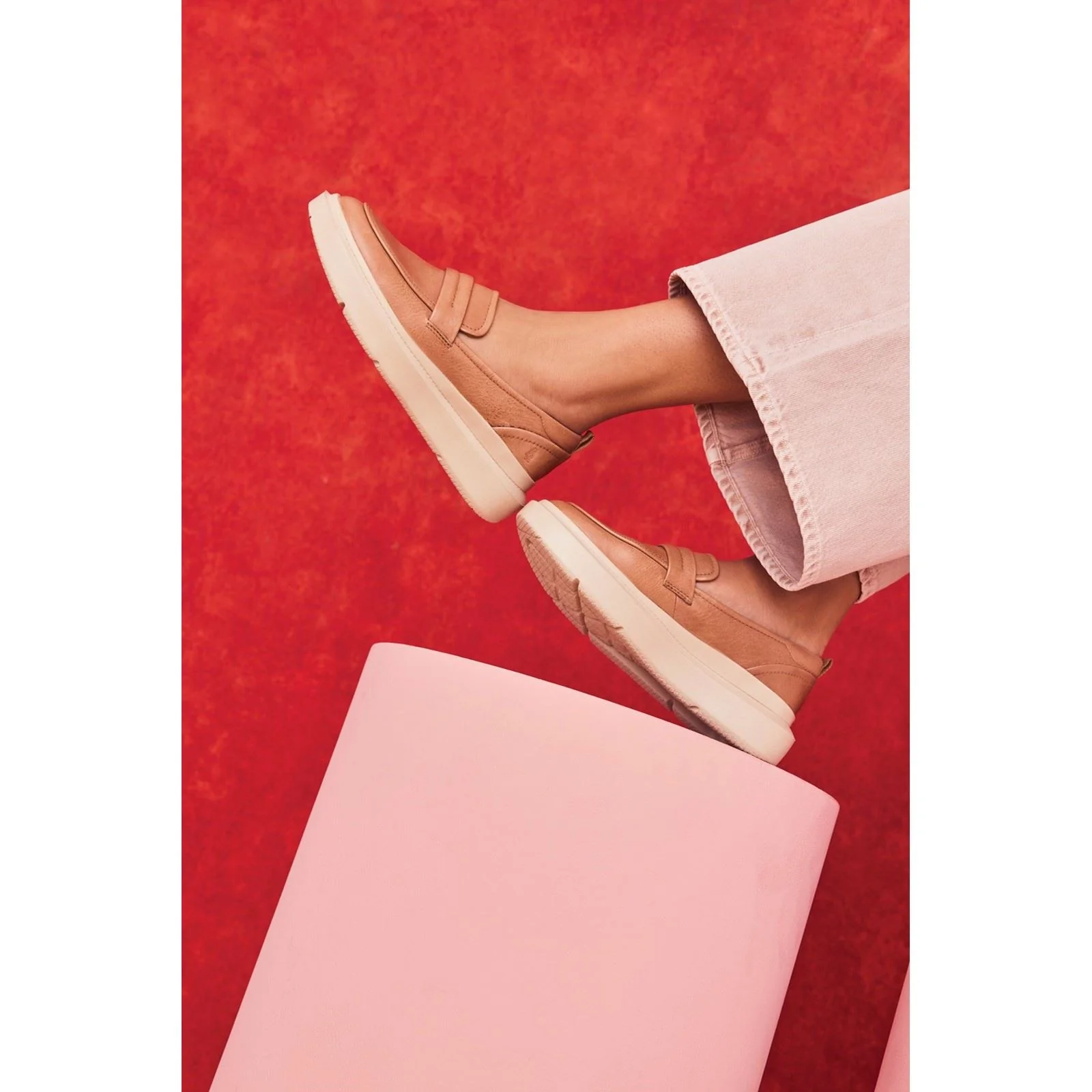 Hush Puppies Joy Penny Leather Women's Tan Loafers - Image 7