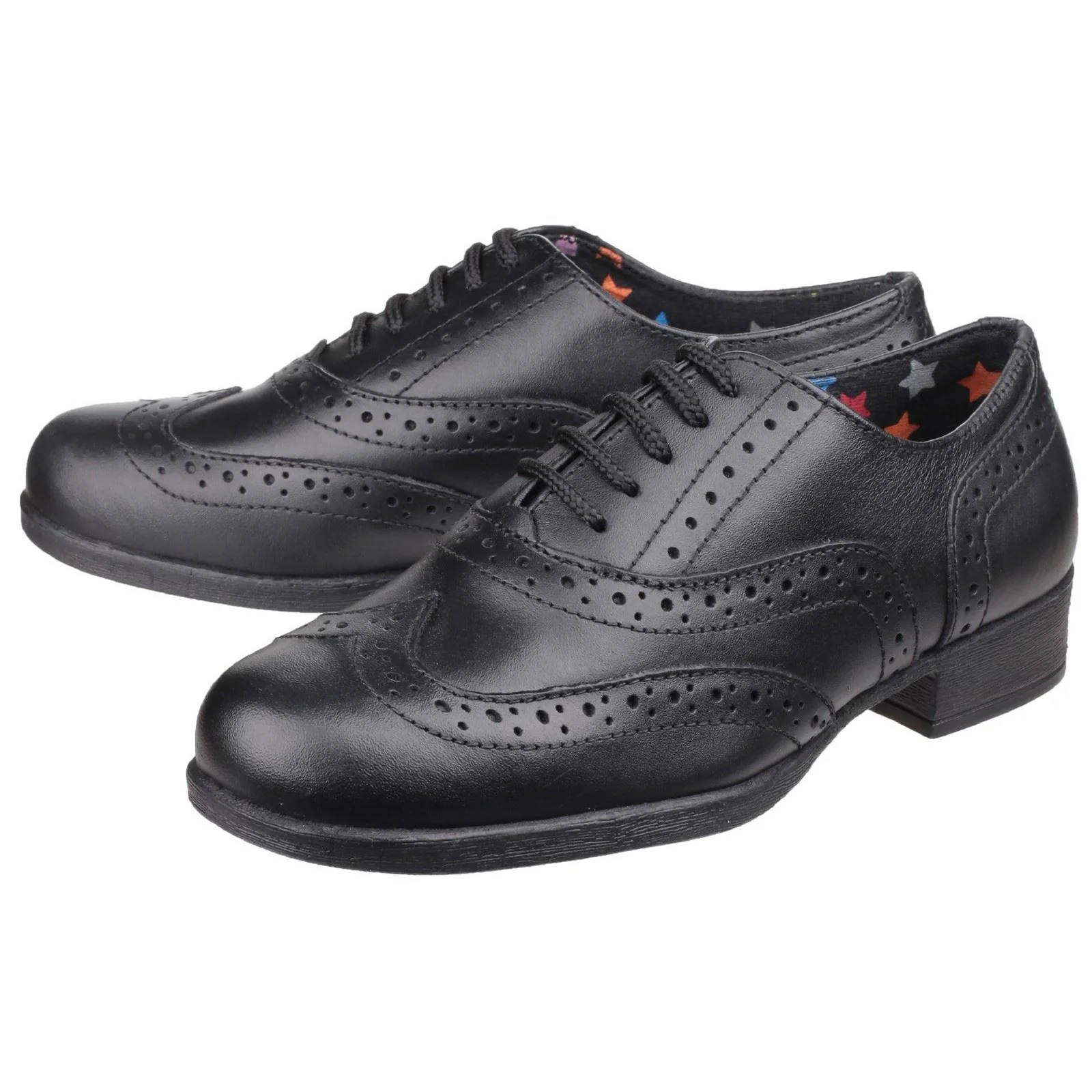 Hush Puppies Kada Junior Girls Black Leather Brogues - Image 6