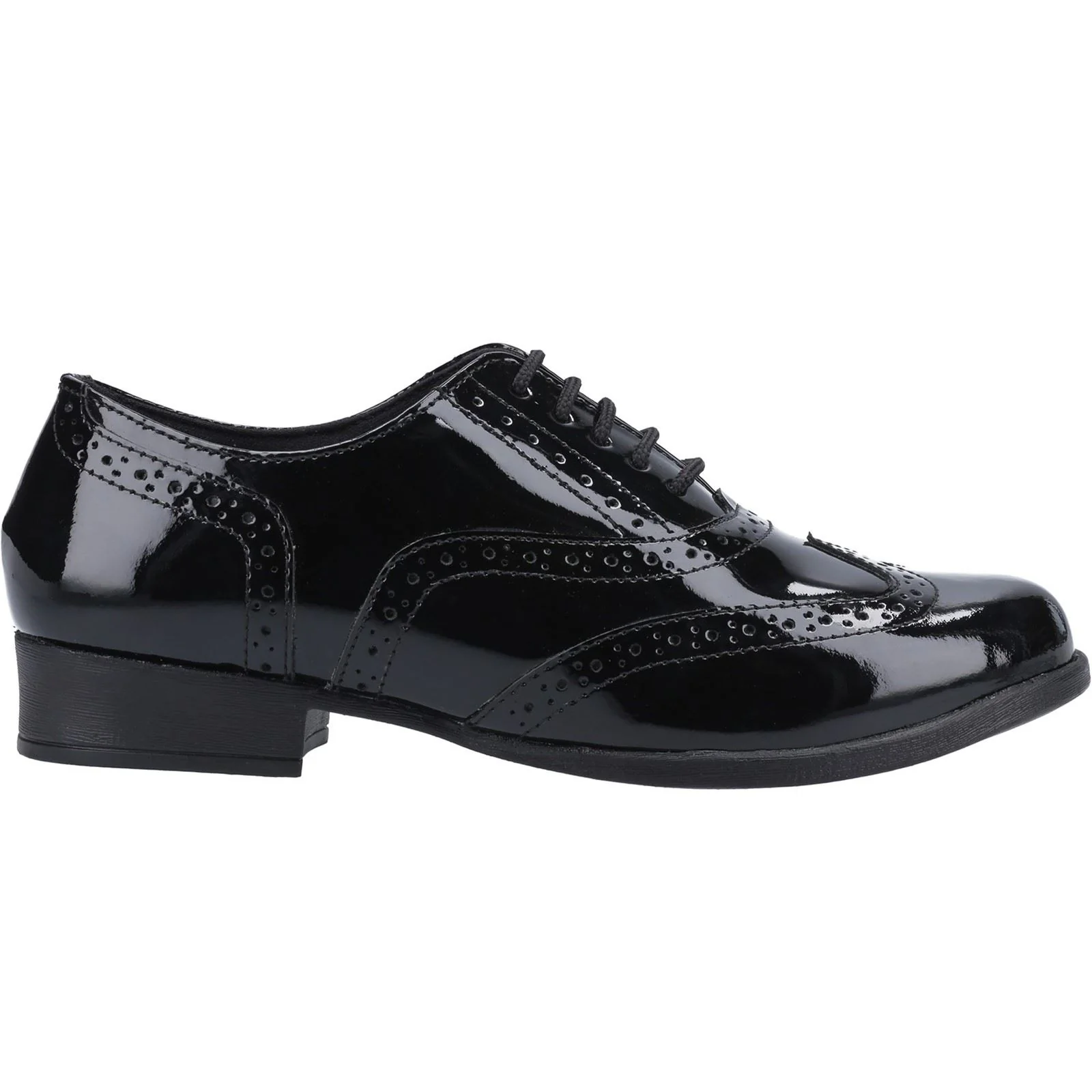 Hush Puppies Kada Junior Girls Black Patent Leather Brogues - Image 4