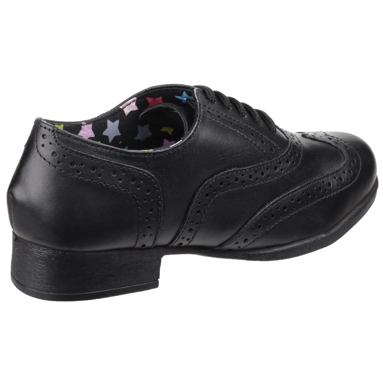 Hush Puppies Kada Youth Girls Black Leather Brogues - Image 2