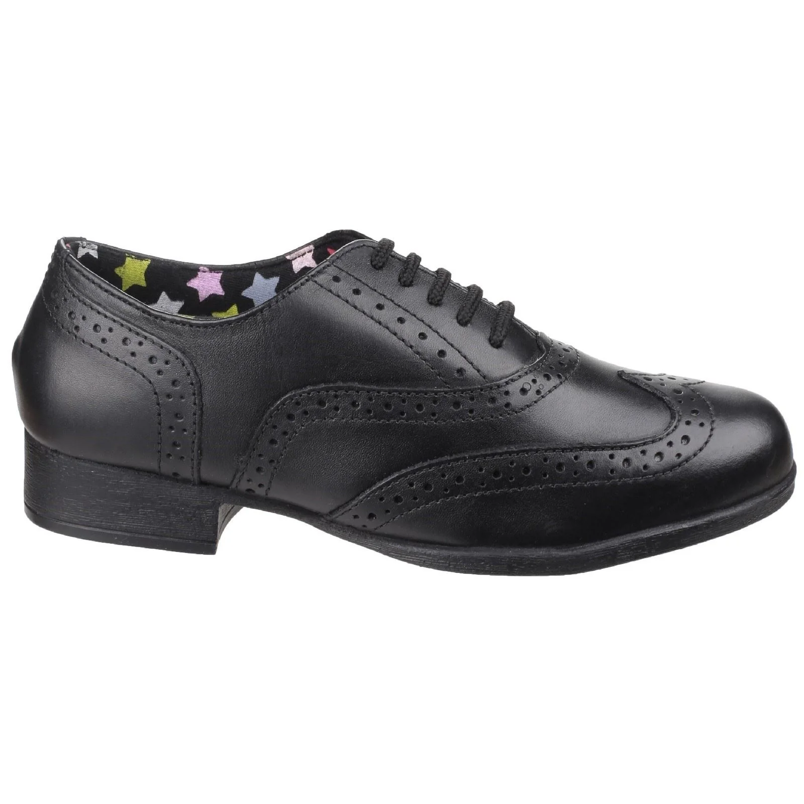 Hush Puppies Kada Youth Girls Black Leather Brogues - Image 4
