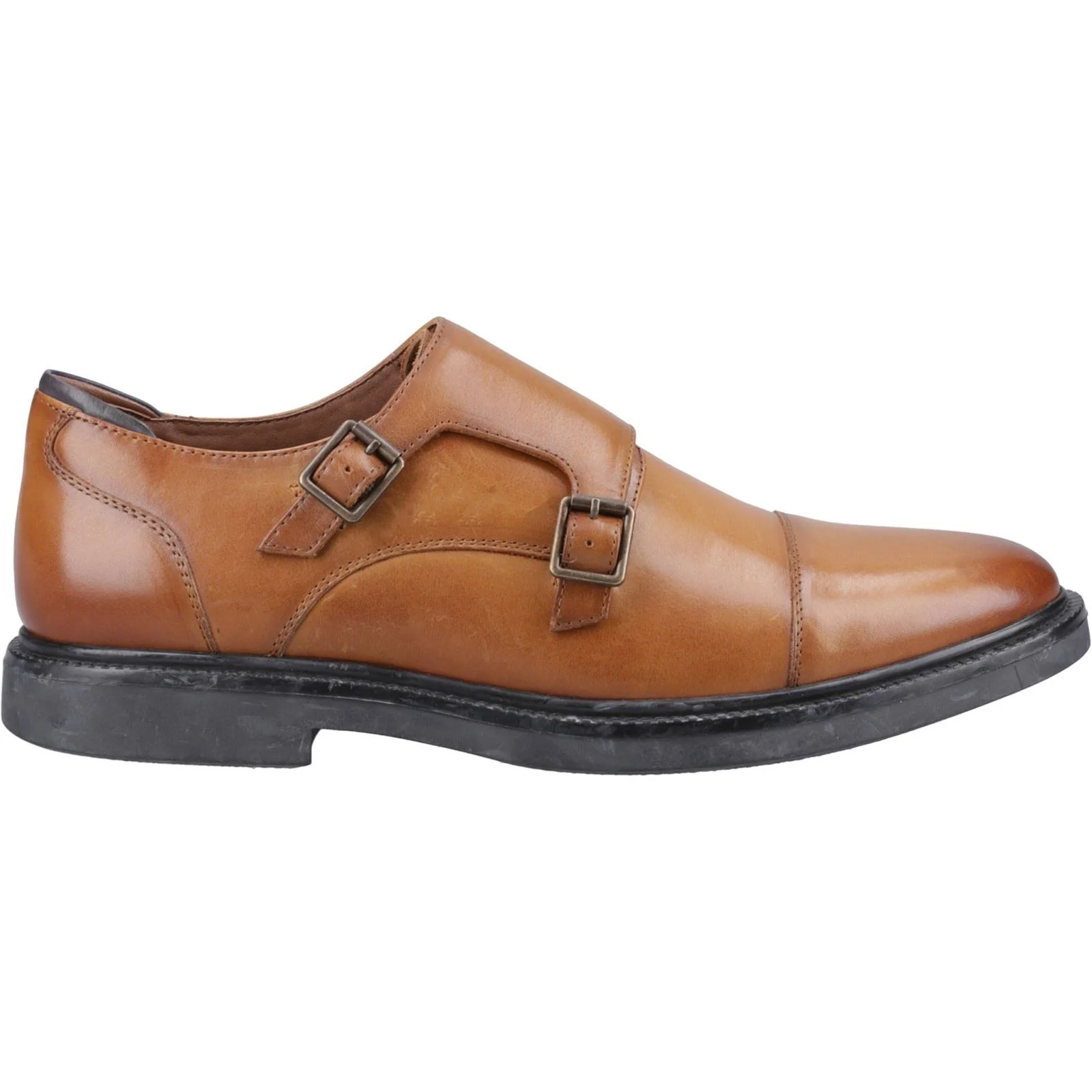 Hush Puppies Kane Leather Men's Tan Double Monk Shoes - Image 5
