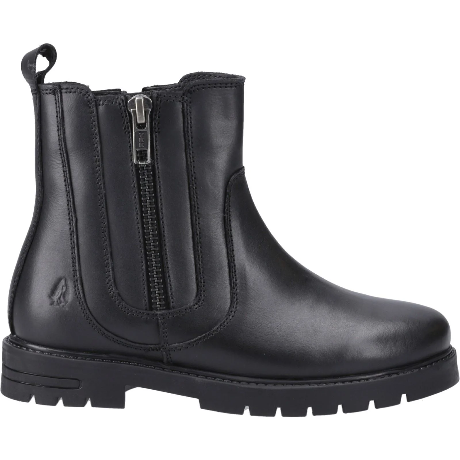 Hush Puppies Liana Leather Youth Black Boots - Image 5