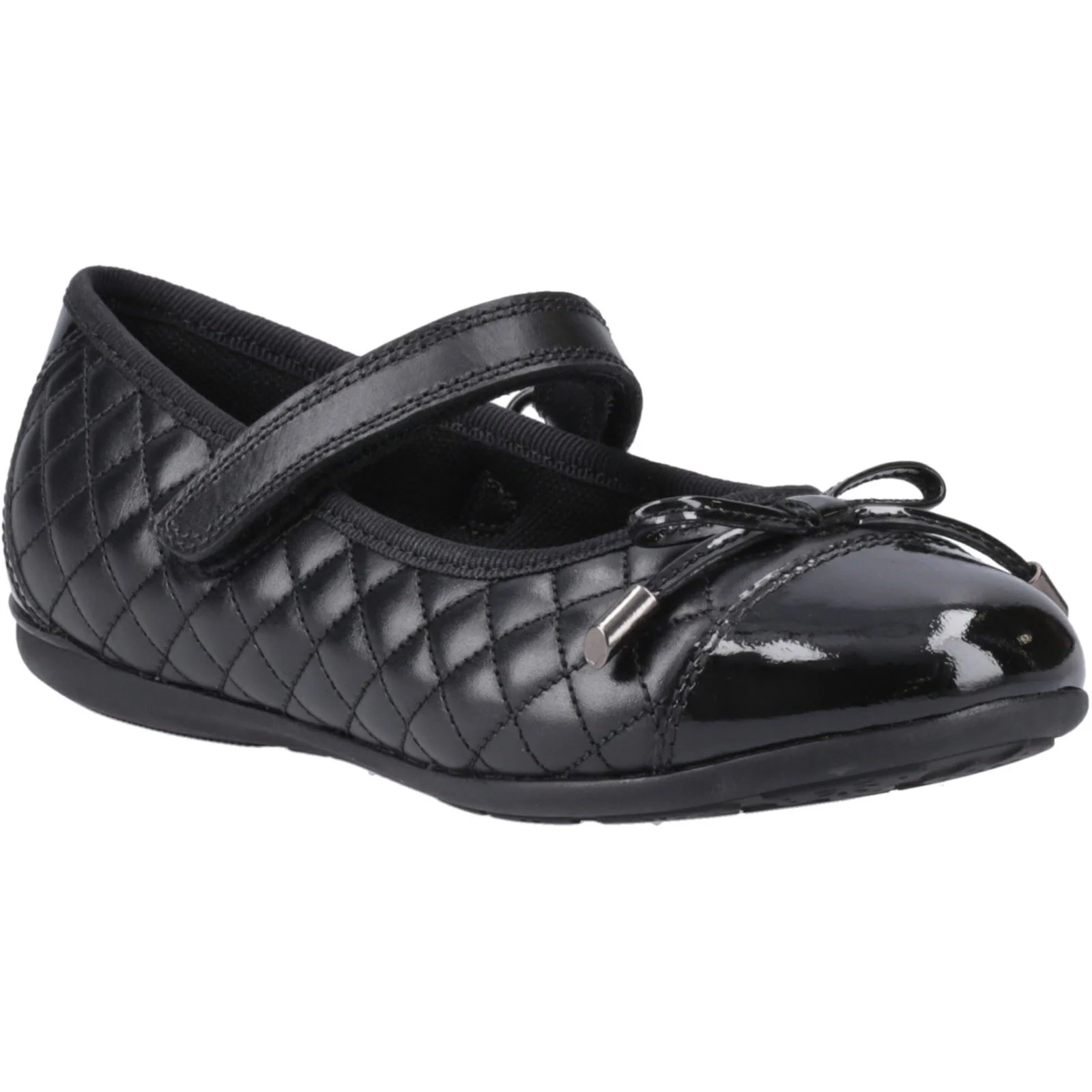 Hush Puppies Lottie Leather Youth Black Ballet Flats