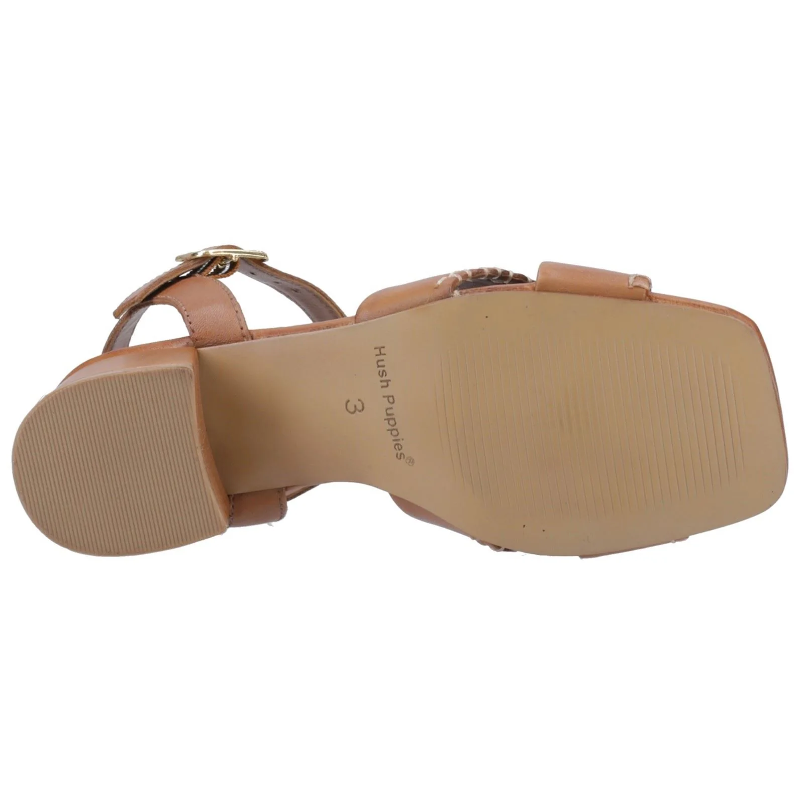 Hush Puppies Lyla Heeled Leather Women's Tan Sandals - Image 3