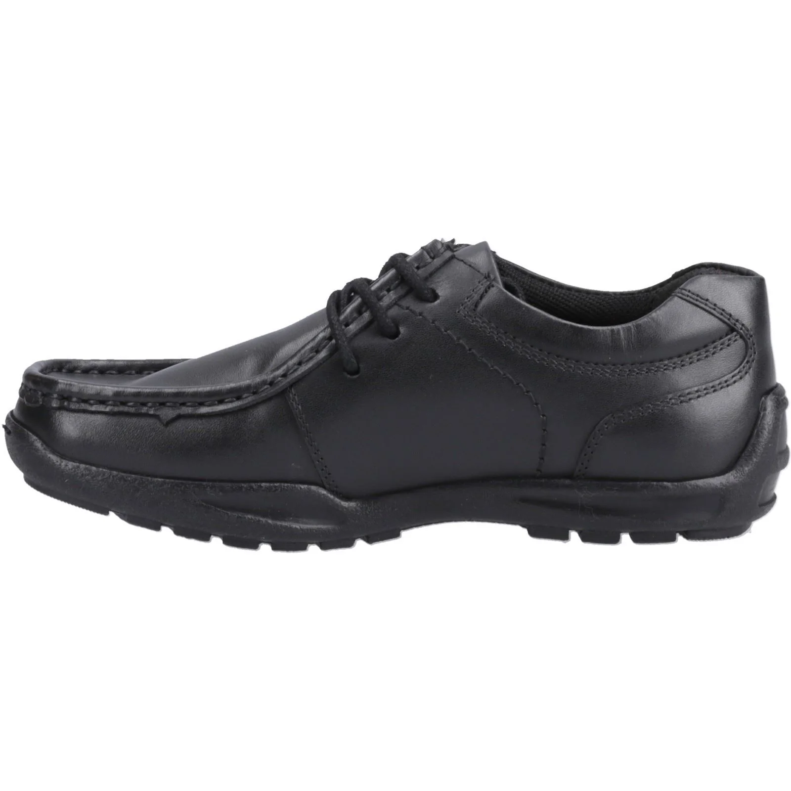 Hush Puppies Mackenzie Leather Boys's Black Lace-Up Shoes - Image 4