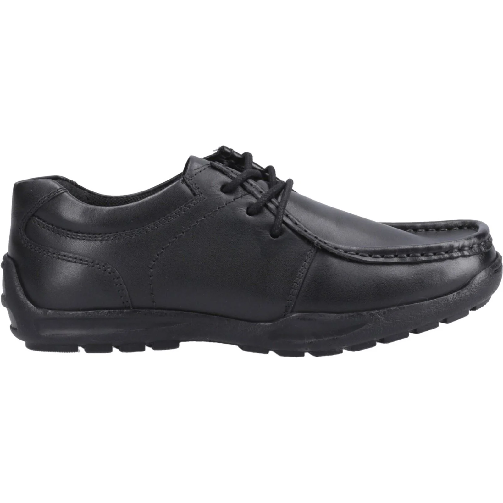 Hush Puppies Mackenzie Leather Boys's Black Lace-Up Shoes - Image 5