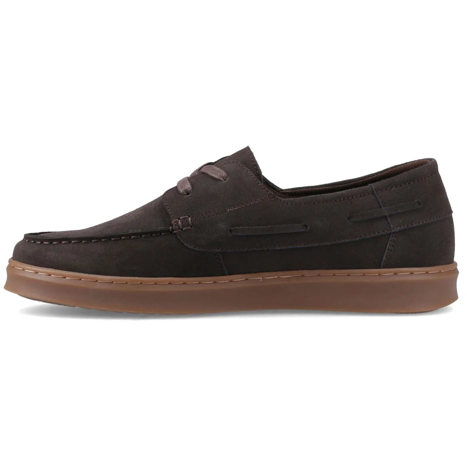 Hush Puppies Madden Boat Shoe Leather Men's Chocolate Boat Shoes - Image 4