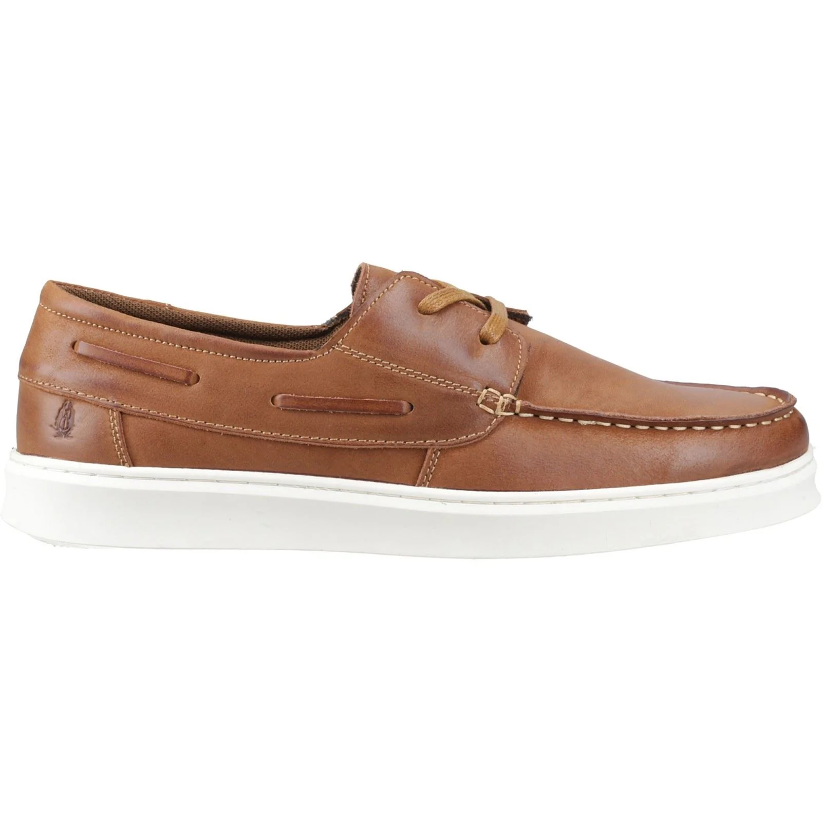 Hush Puppies Madden Boat Shoe Leather Men's Tan Boat Shoes - Image 5