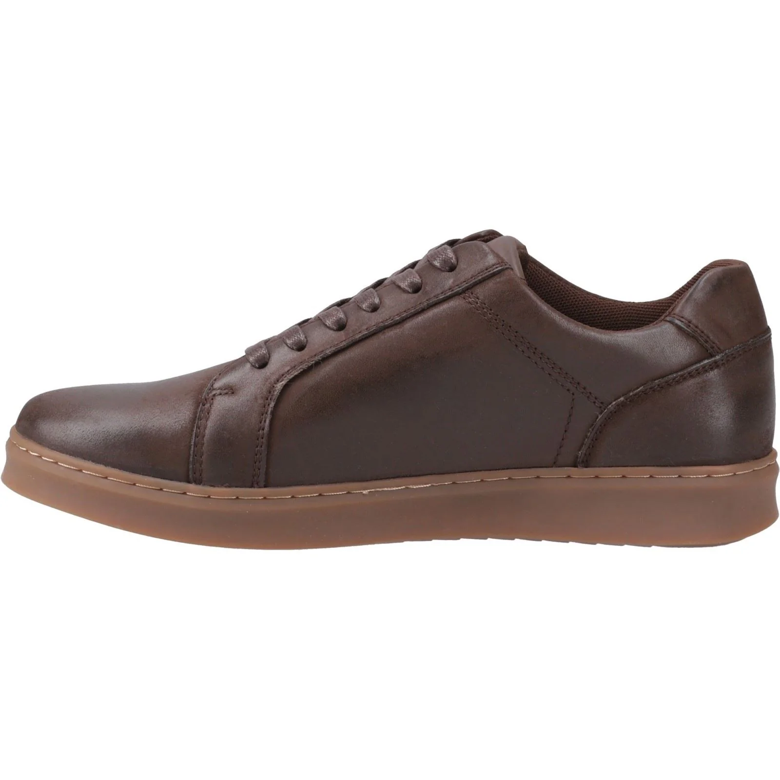 Hush Puppies Madden Leather Men's Coffee Trainers - Image 4