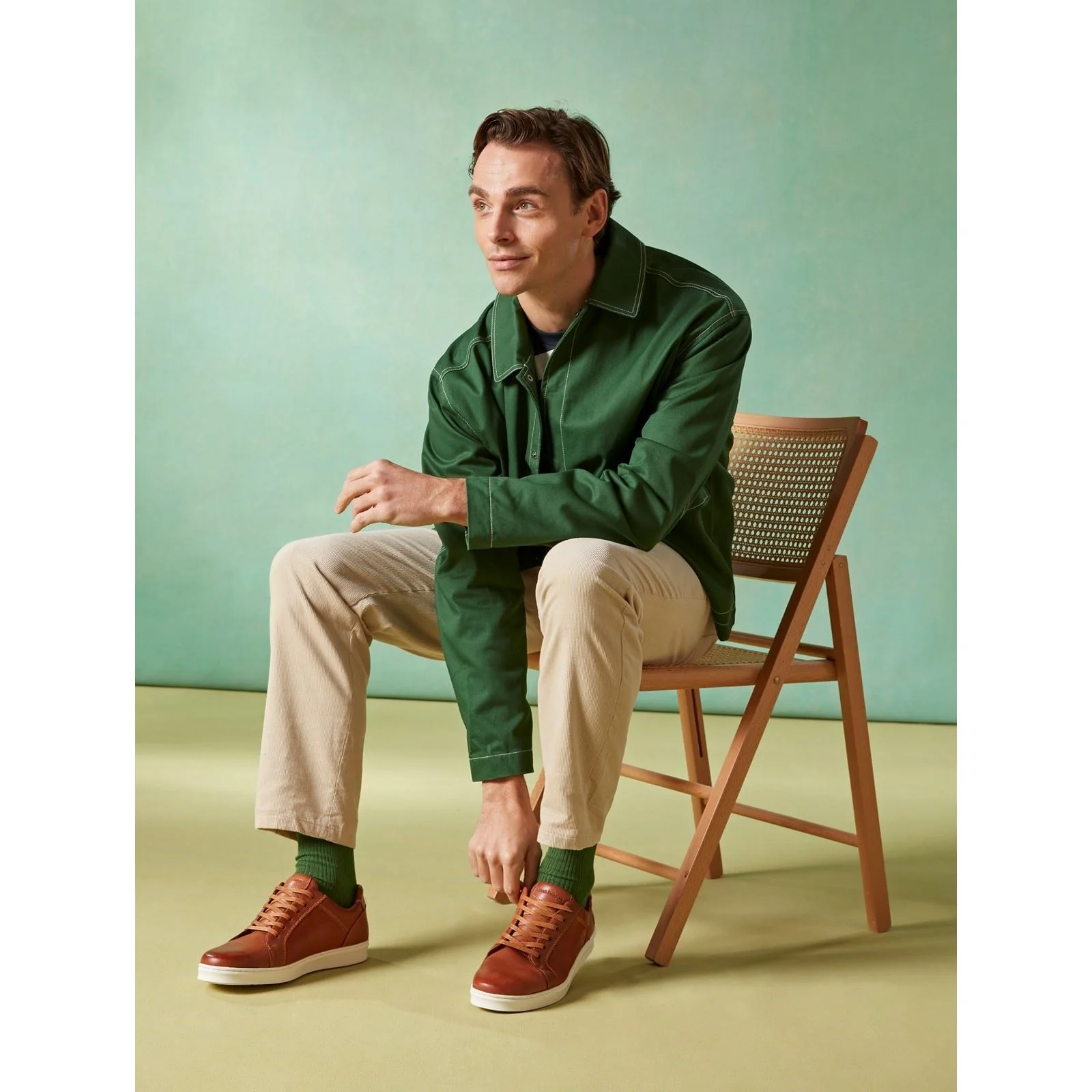 Hush Puppies Madden Leather Men's Tan Trainers - Image 7