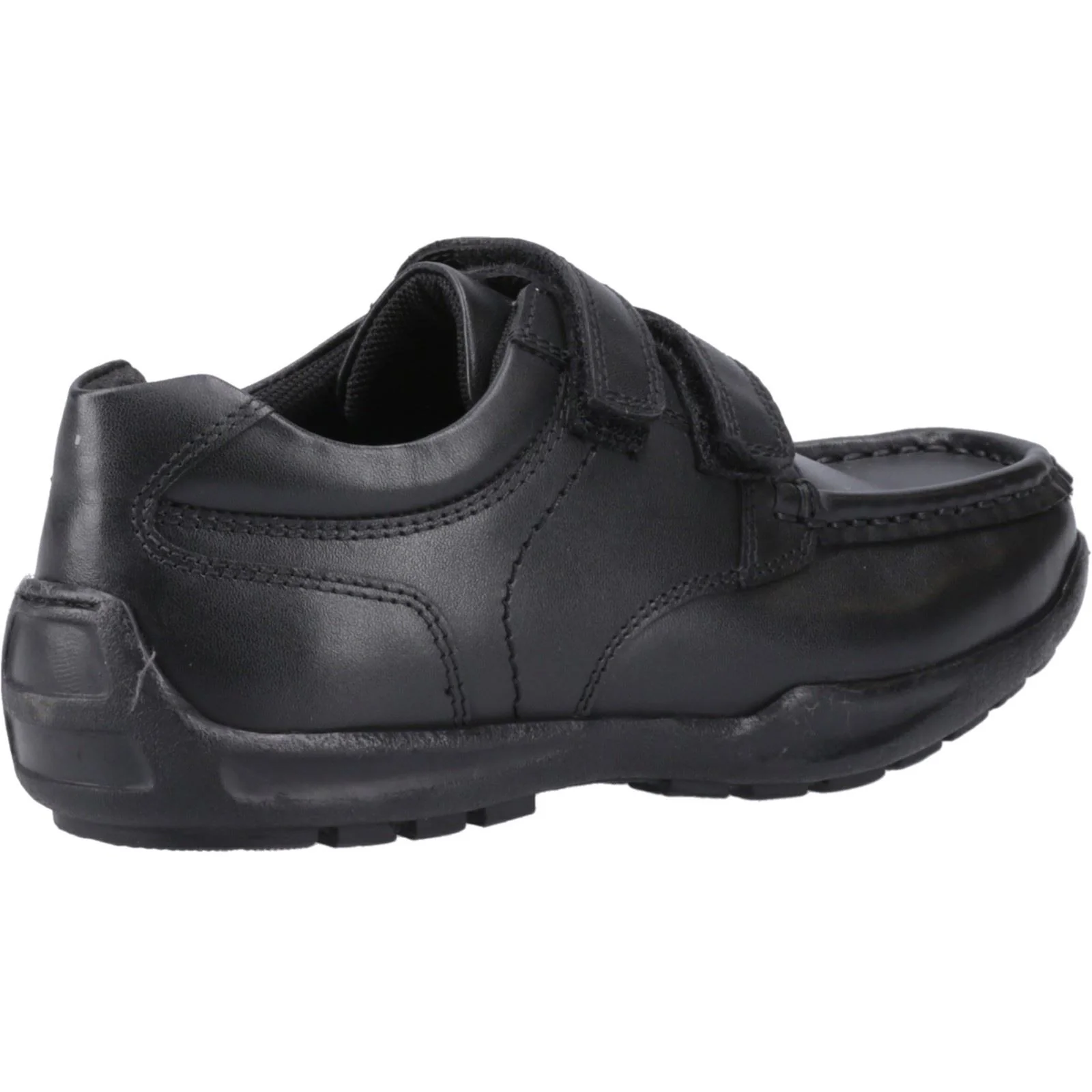 Hush Puppies Maddox Touch Fastening Leather Black Shoes - Image 2