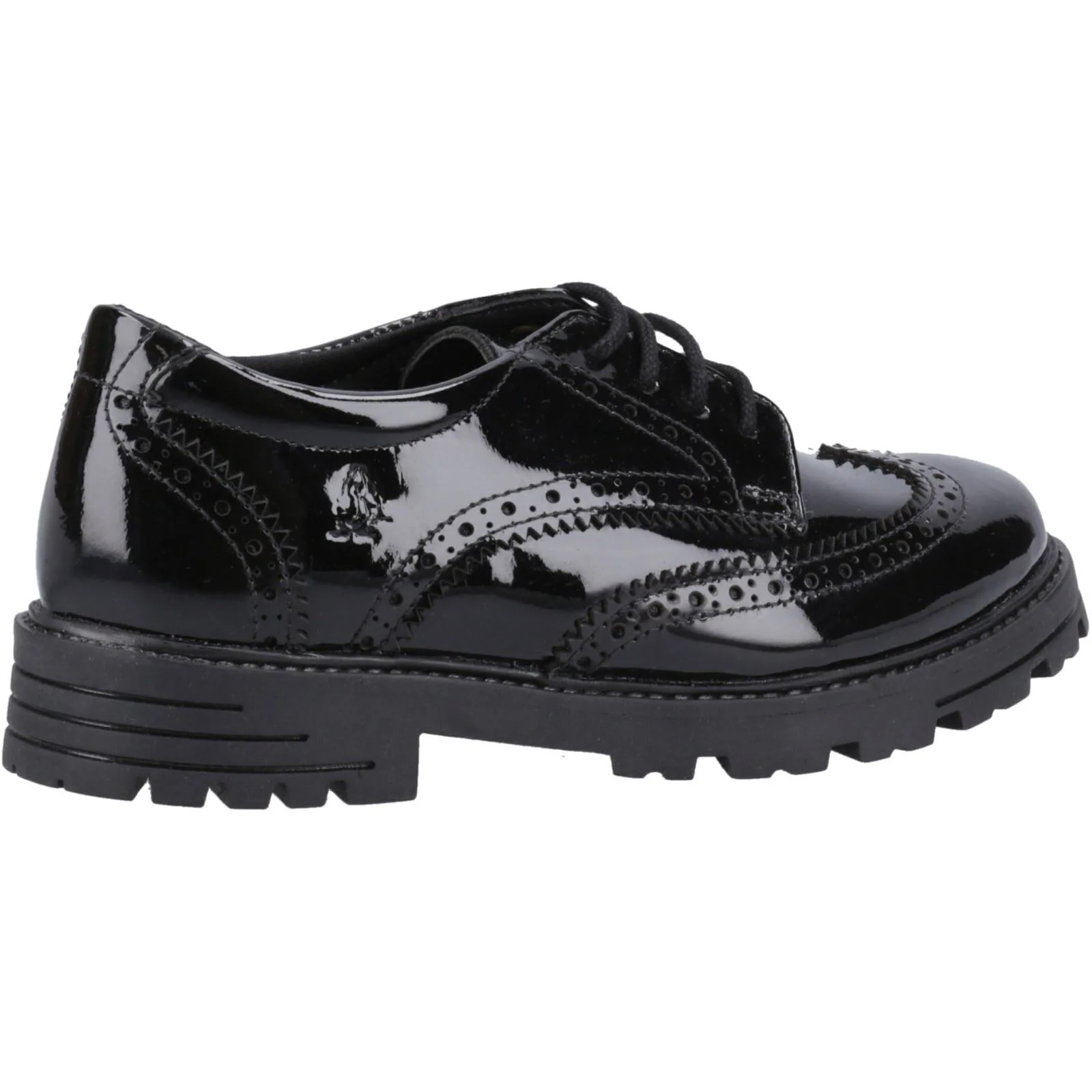 Hush Puppies Maxine Patent Leather Women's Black Brogues - Image 2