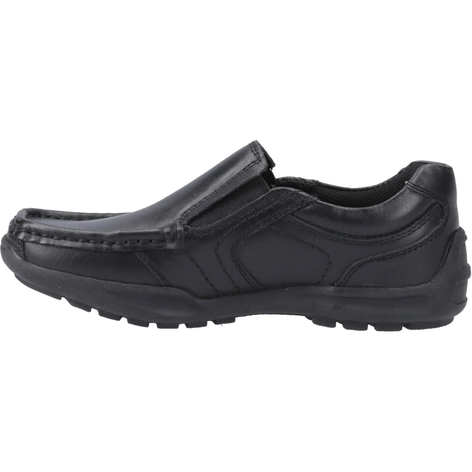 Hush Puppies Morgan Leather Youth Black Loafers - Image 4