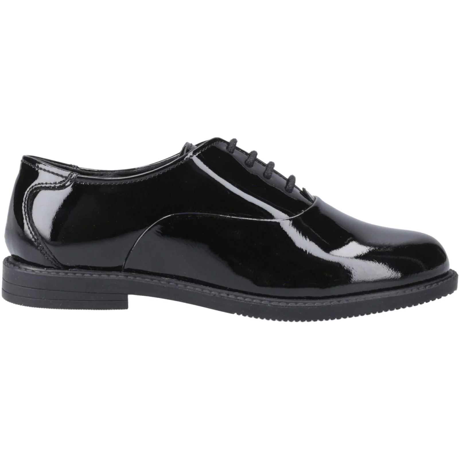 Hush Puppies Nellie Patent Leather Junior Black Oxford Shoes - Image 5