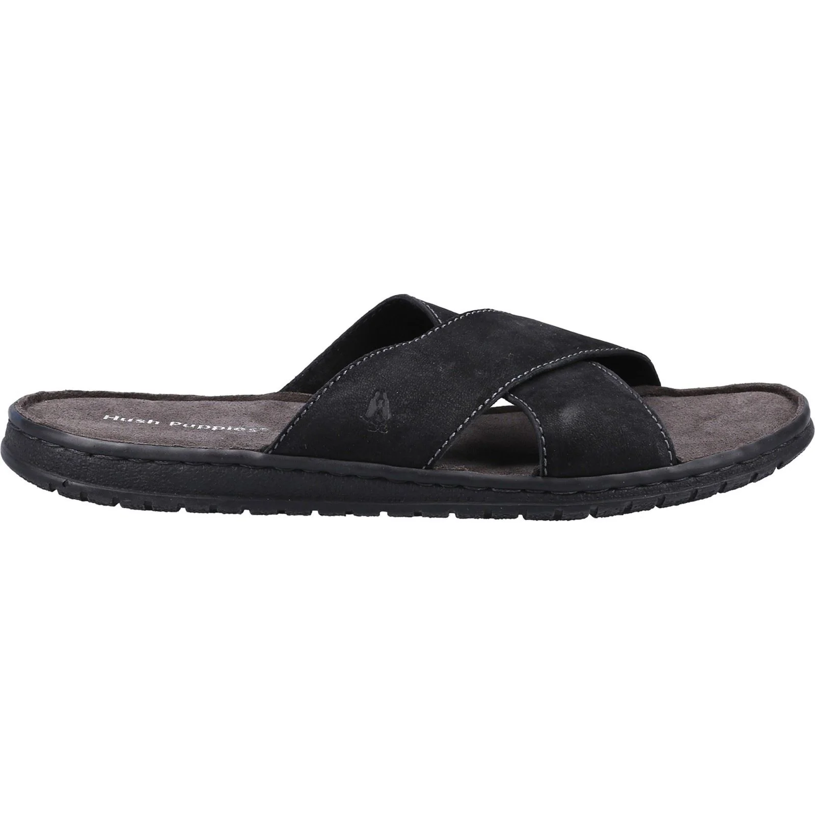 Hush Puppies Nile Cross Over Leather Men's Black Sandals - Image 4