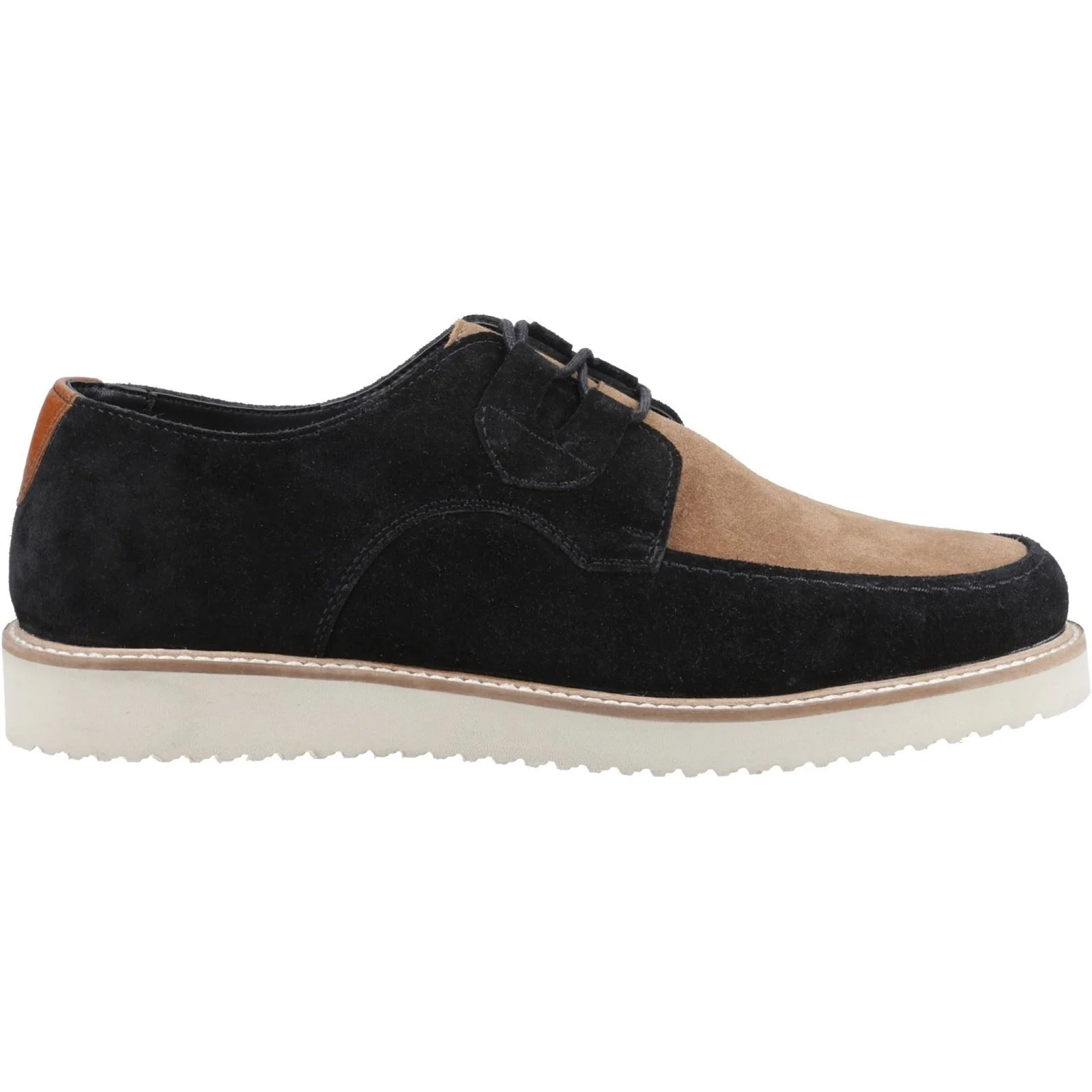 Hush Puppies Orion Suede Men's Black/Taupe Lace-Up Shoes - Image 5