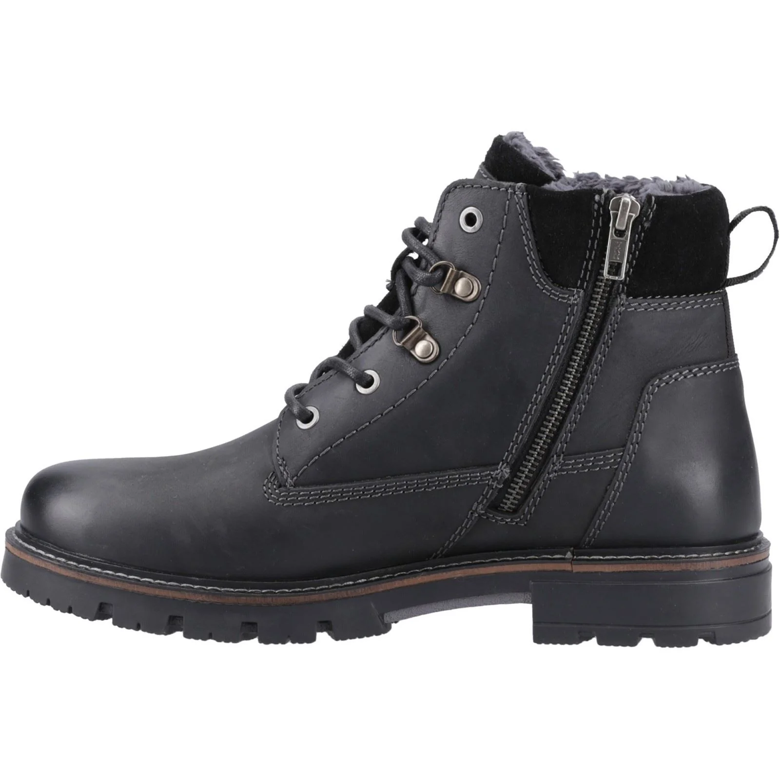 Hush Puppies Pier Leather Men's Black Ankle Boots - Image 4